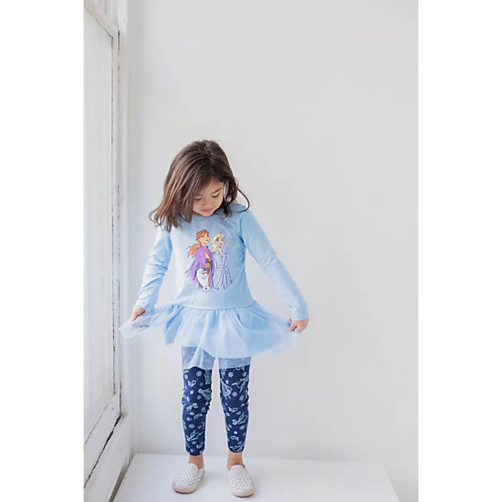 Disney Frozen Girls' Tulle Peplum Top and Leggings Set