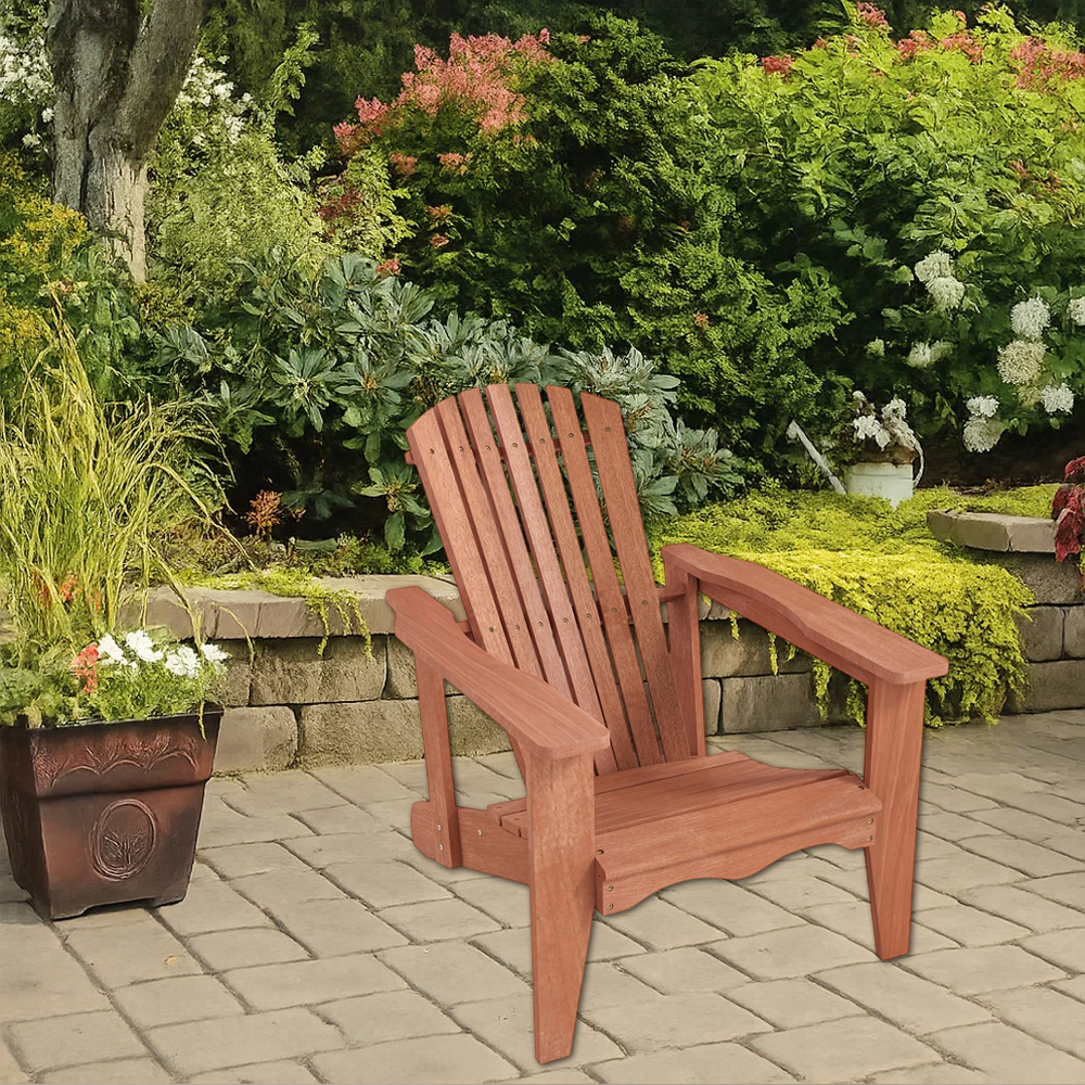 Hivvago Wooden Adirondack Chair with Tall Back and Oversized Armrests