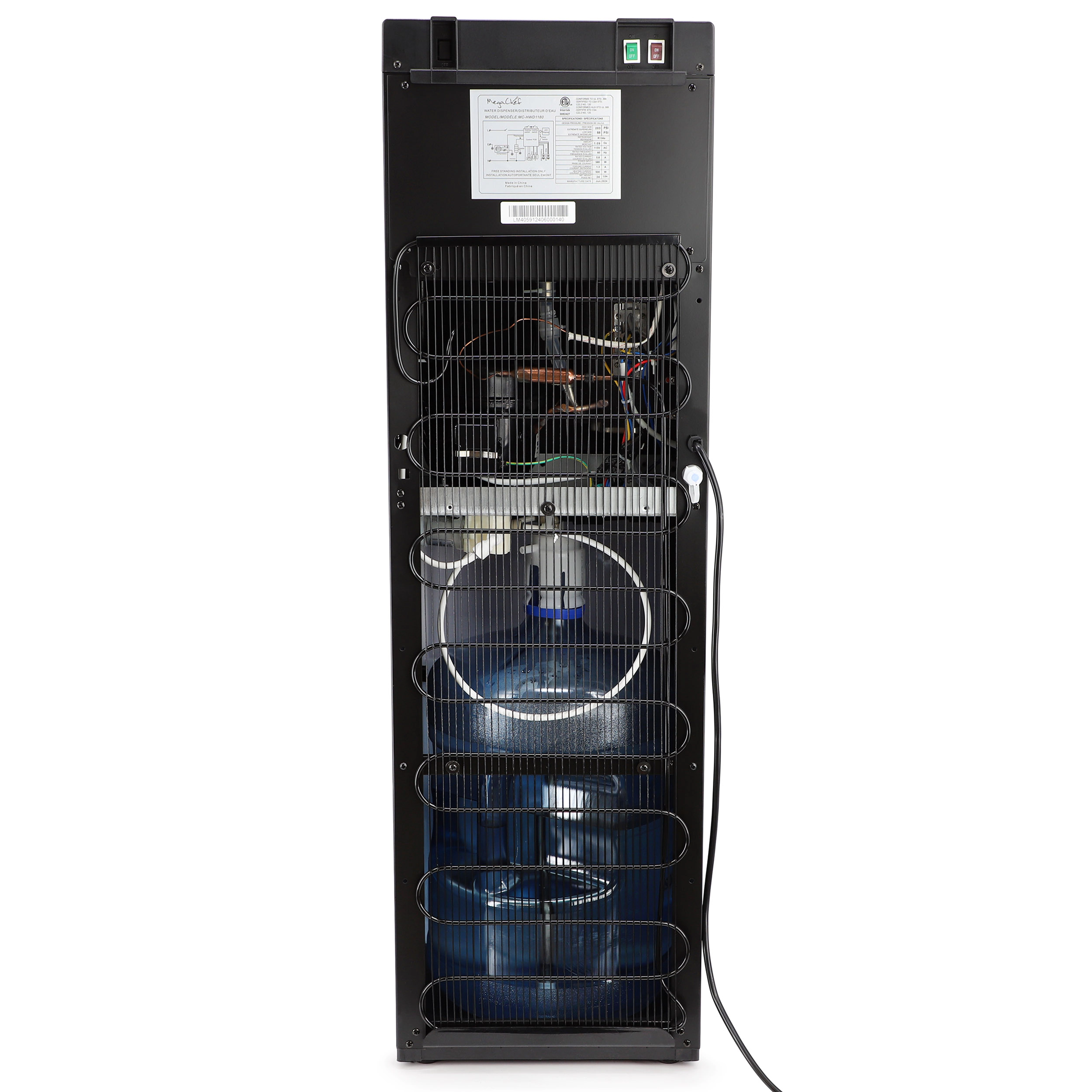 MegaChef Bottom Load Hot and Cold Water Dispenser in Black