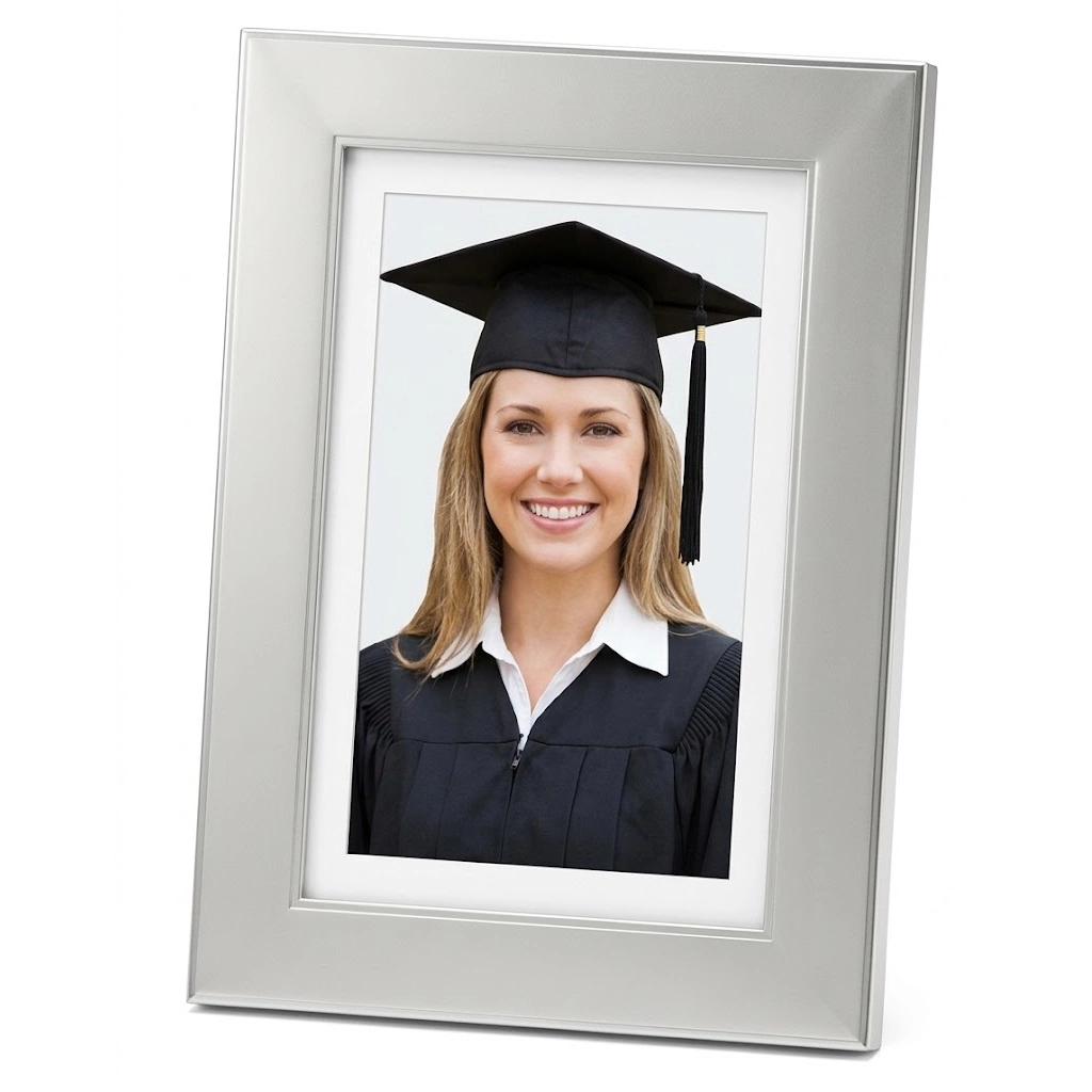 Jiallo Elegant Silver Beveled 5x7 Photo Frame, 6x8 Overall Size