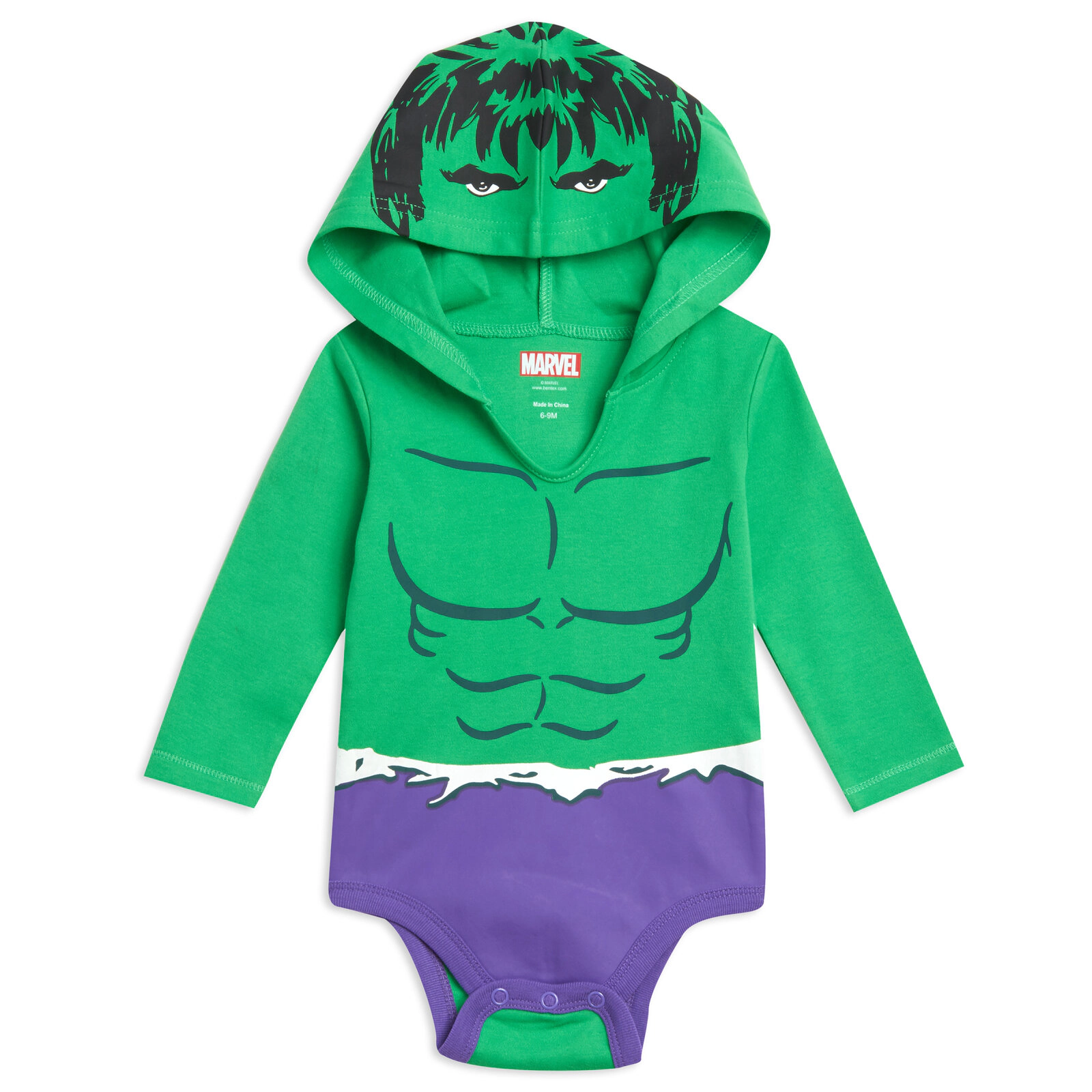 Marvel Avengers Baby 3-Pack Cosplay Long Sleeve Hooded Bodysuits