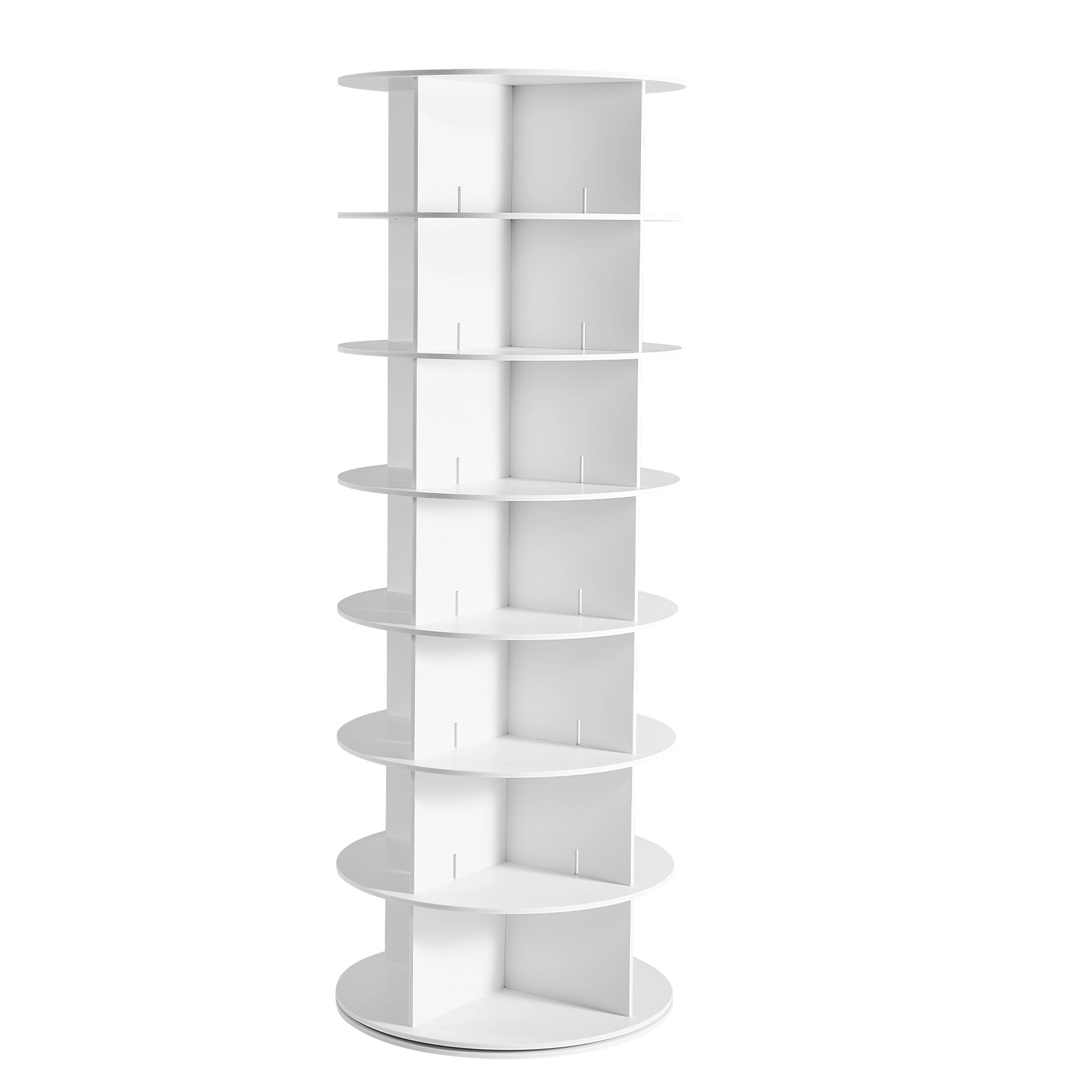 HONGGE Rotating Shoe Rack Tower 360° Spinning Shoe Rack Revolving Storage Round Carousel Display Freestanding Lazy