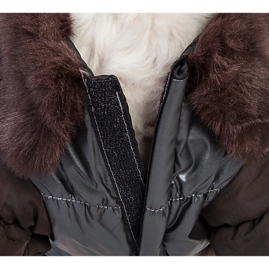 Pet Life ® Ultra Fur 'Track-Collared' Metallic Pet Jacket
