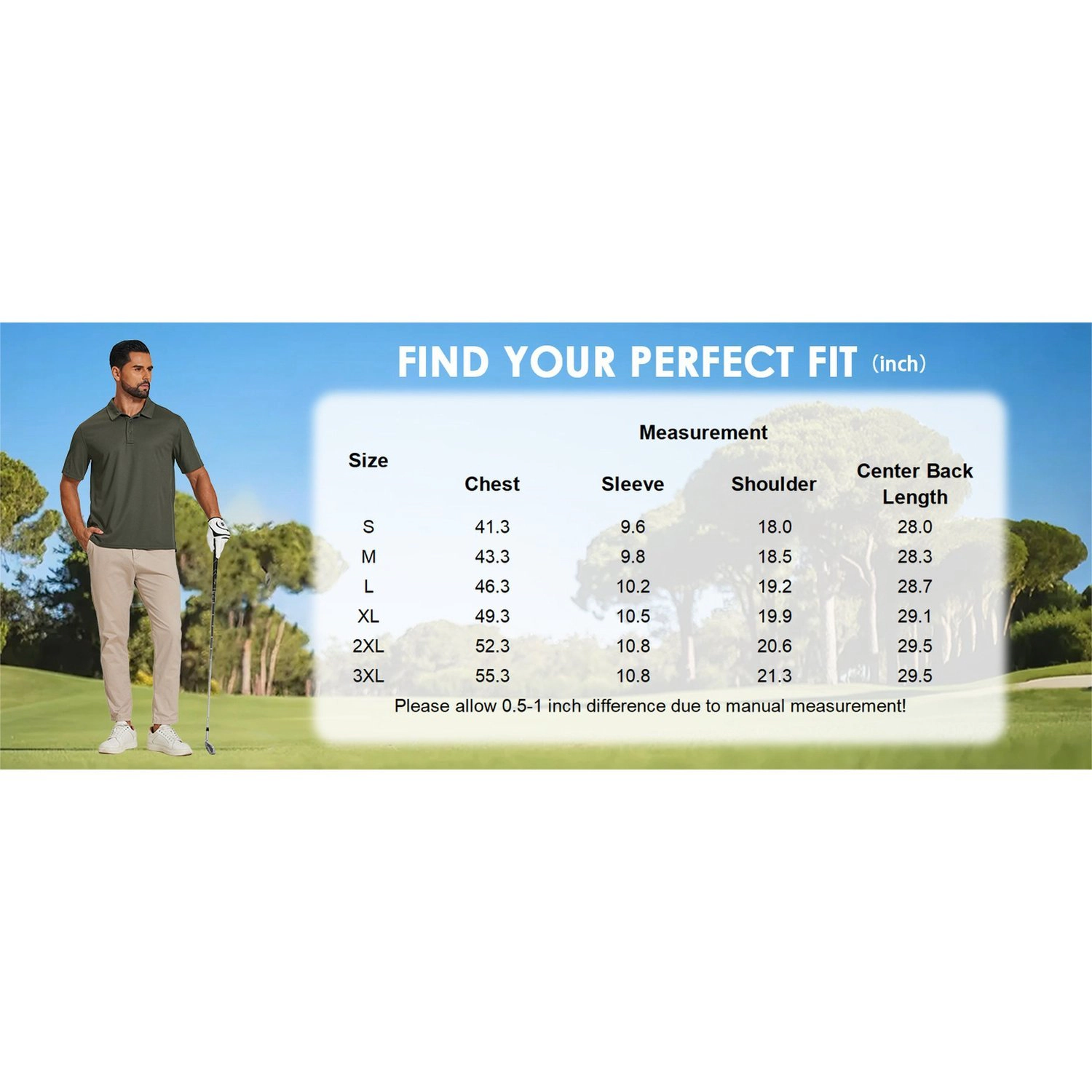 COOFANDY Mens  Short Sleeve Polo Shirts Solid Button Placket Casual Golf Tops