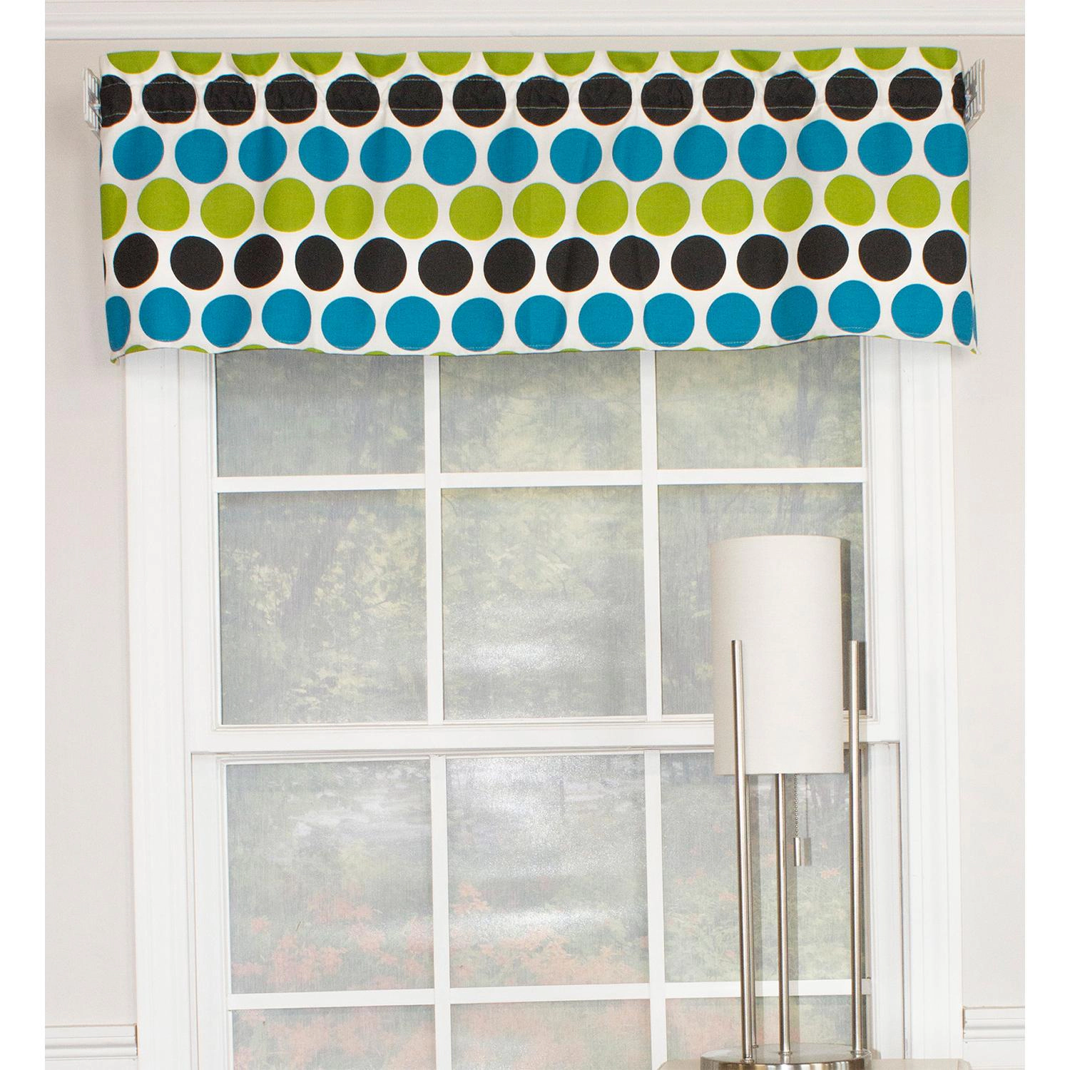 RLF Home Fanci Tailored 100% Cotton with Fully Lined 3" Rod Pocket Valnance for Windows 50" x 14" Multi