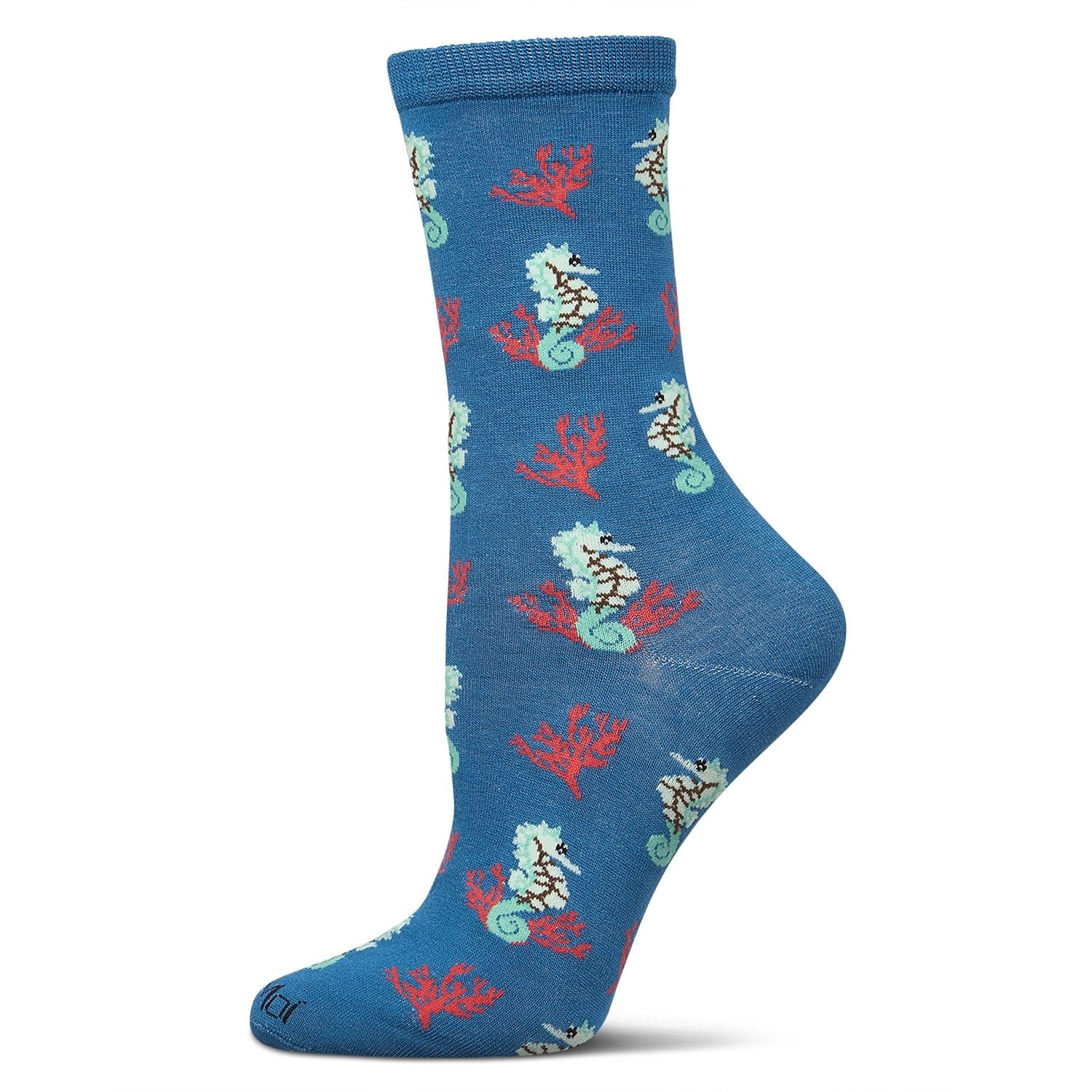 MeMoi Women's Seahorses Rayon from Bamboo Crew Socks