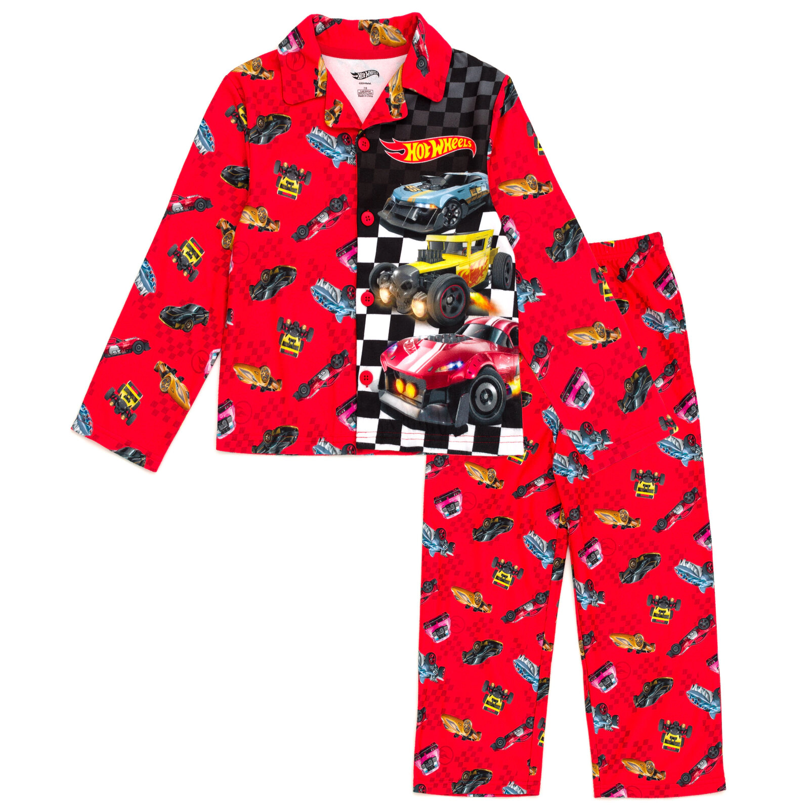 Hot Wheels Boys' Racing 2-Piece Pajama Shirt and Pants Set