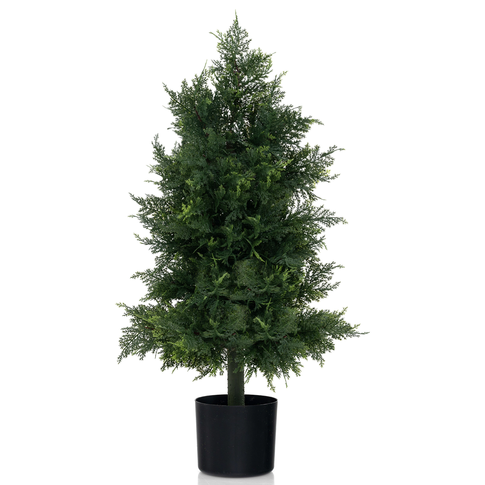 SlickBlue Artificial Cedar Topiary Tree in Pot for Indoor and Outdoor Decor