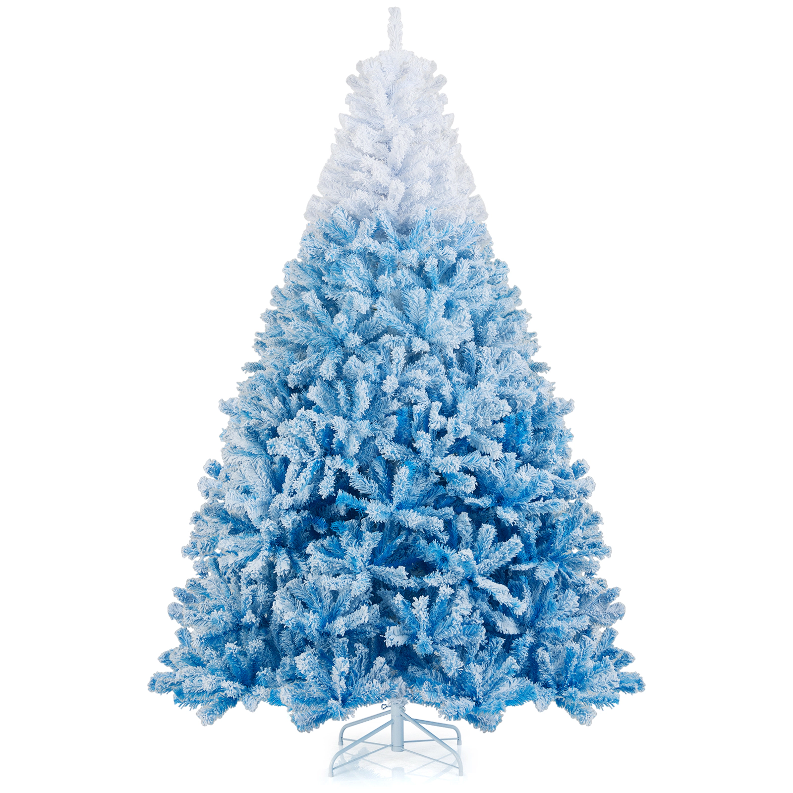 Costway 5/6/7/8 FT Artificial Christmas Tree with 456/820/1264/1774 Branch Tips & Folding Metal Stand