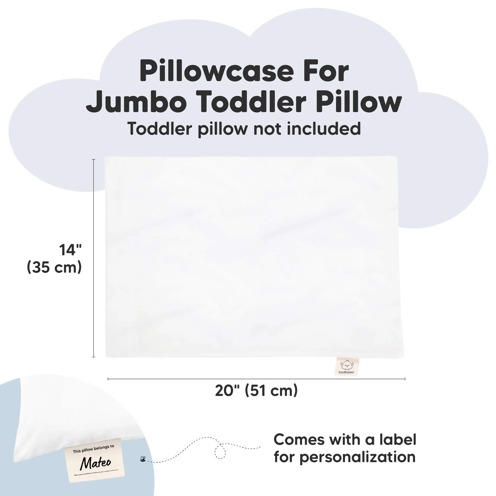 KeaBabies My Little Dreamy [Protect+] Waterproof Jumbo Pillowcase