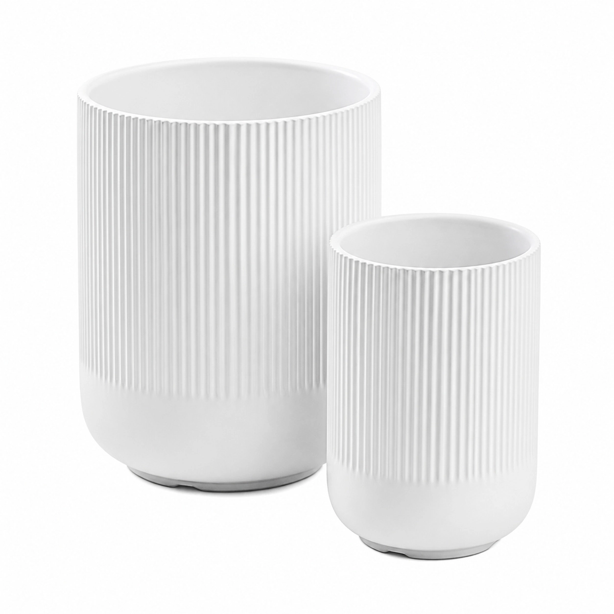 WZK Set of 2 Fluted Ceramic Kitchen Utensil Holder