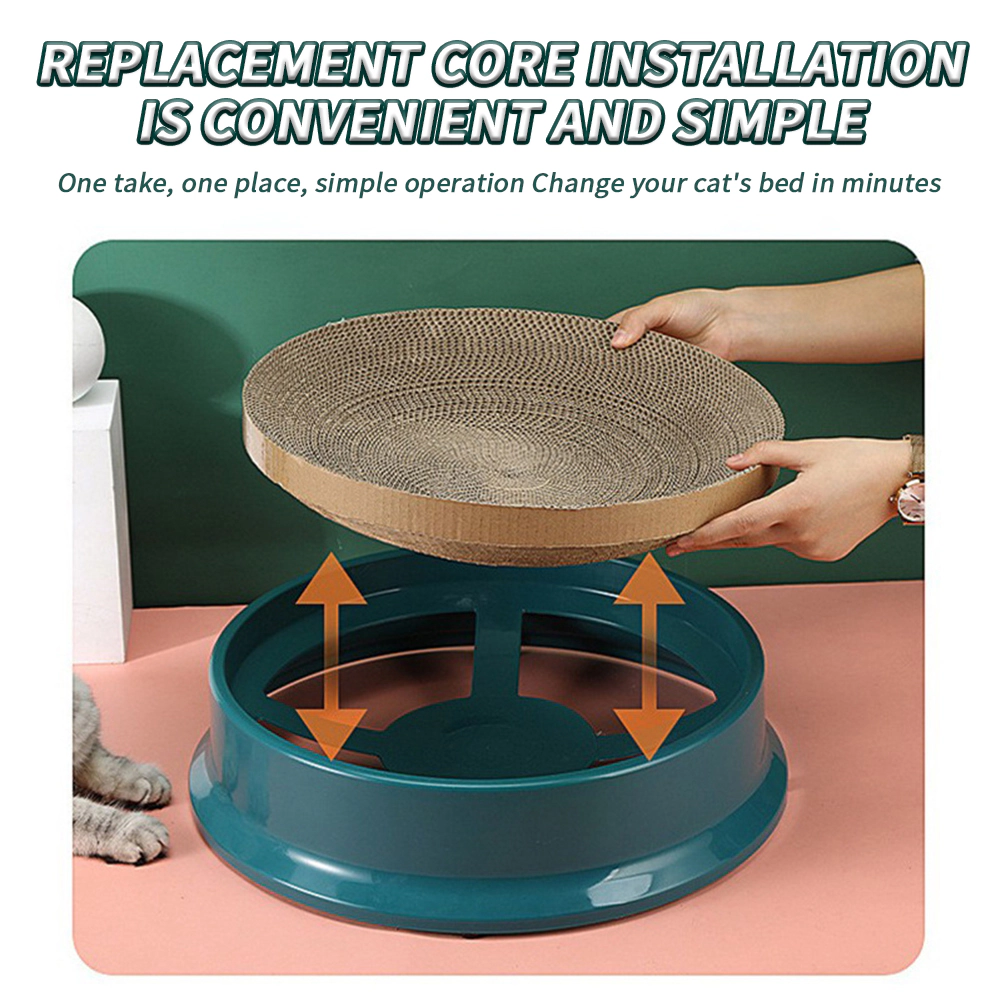 Round Corrugated Cardboard Cat Scratcher Replacement Pad, Honeycomb Grinding Claw Board Dia 38cm
