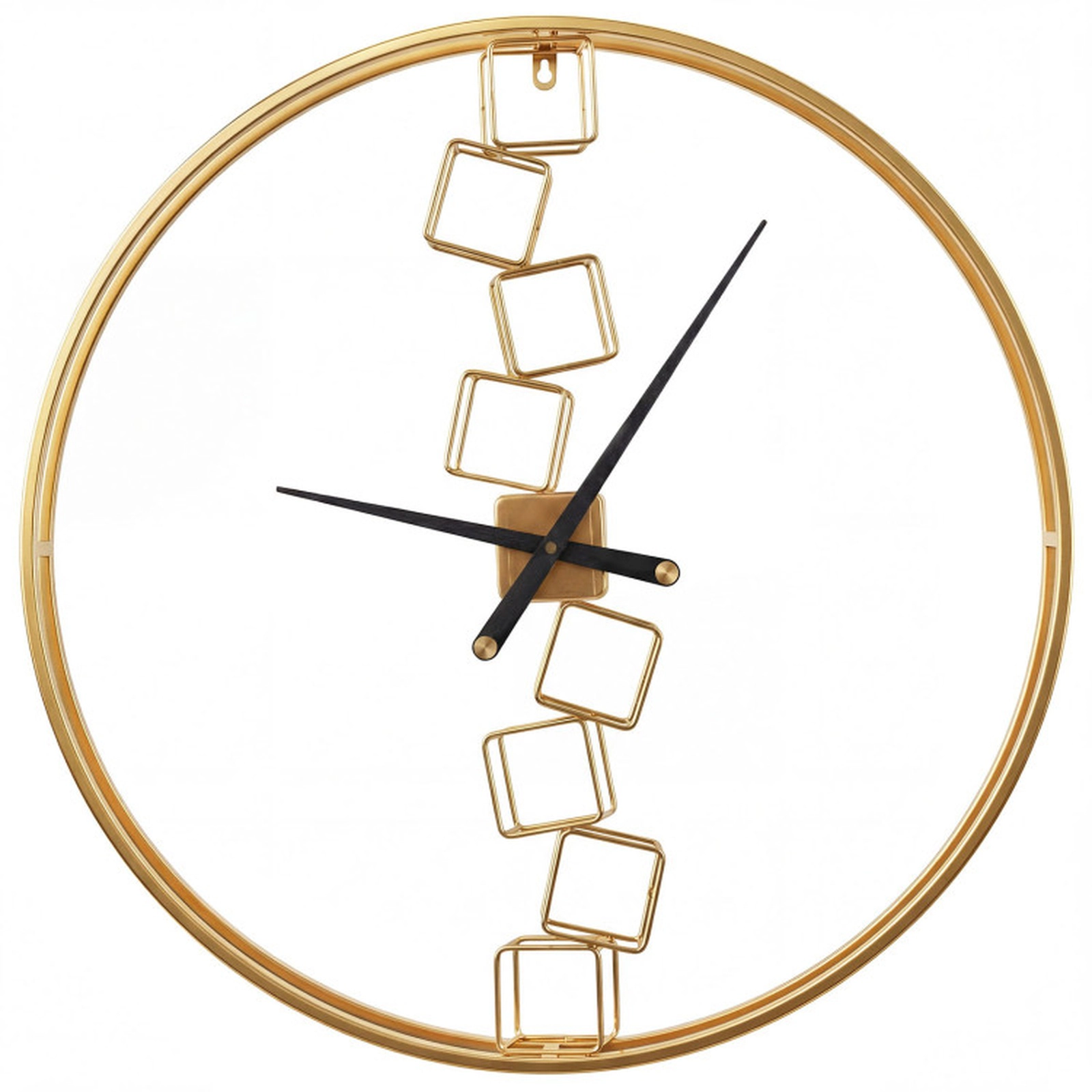 SUGIFT Yellow 27-in Large Non-Ticking Quartz Wall Clock with Metal Frame and Nordic Style Design