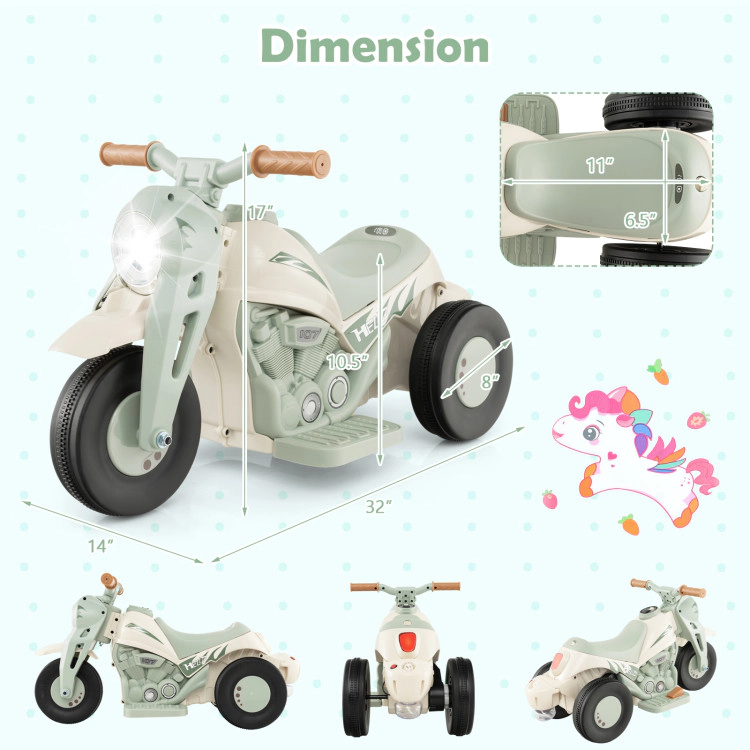 Hivvago 6V Kids Electric Ride on Motorcycle with Bubble Maker and Music