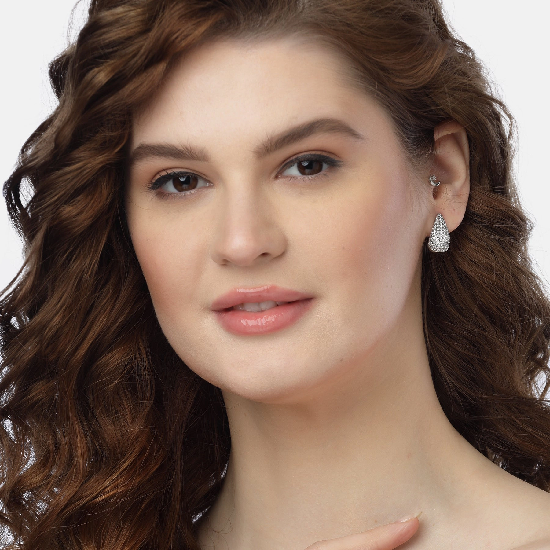 AGP PARIS Womens Dewdrop Hoop Earrings