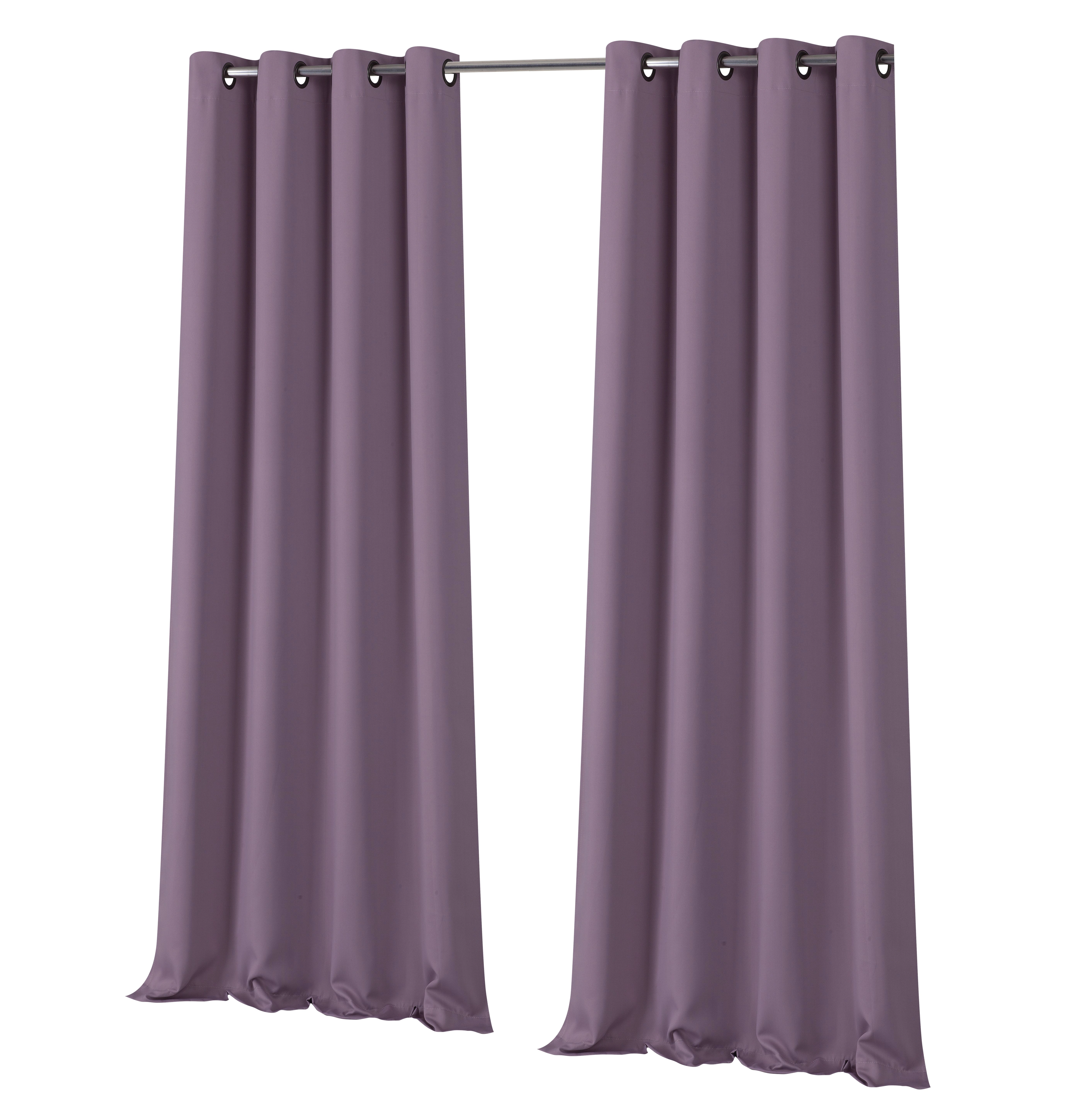 Kate Aurora Lavender 2 Piece Grommet Top Blackout Curtain Panels For Extra Long Windows