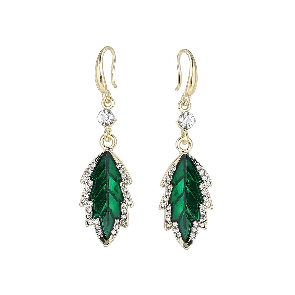 SOHI Women's Blue Leaflet Drop Earrings