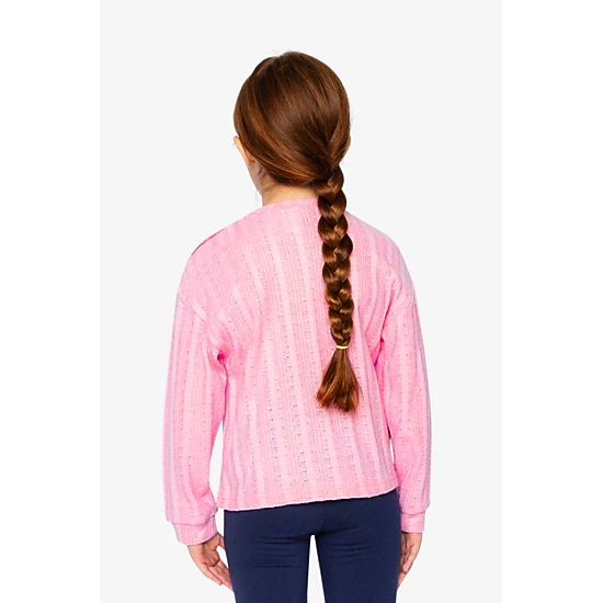Deux par Deux Girls Fruit Embroidered Knit Top