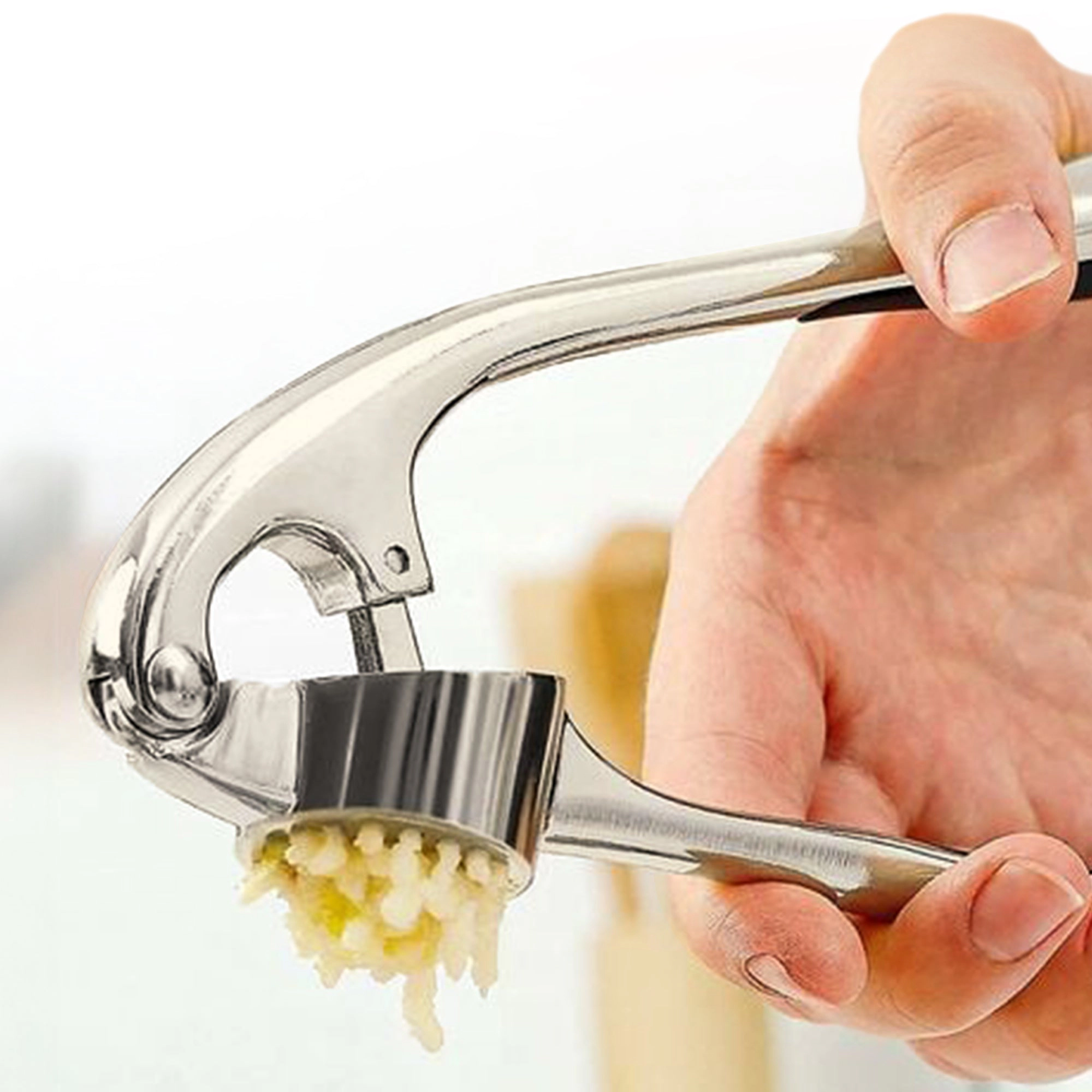 Cheer Collection Premium Stainless Steel Garlic Crusher and Press Tool