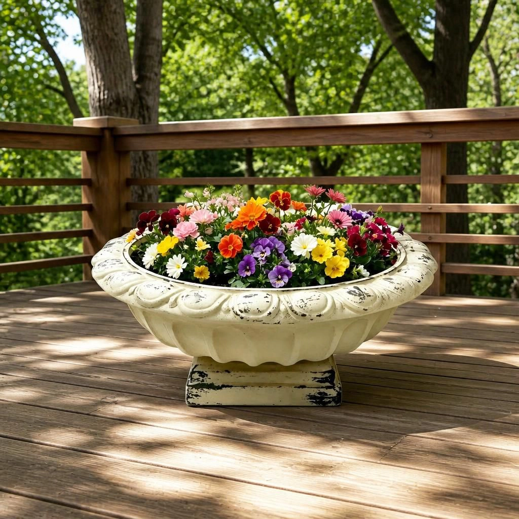WOW PIONEER Large Round Outdoor Planter