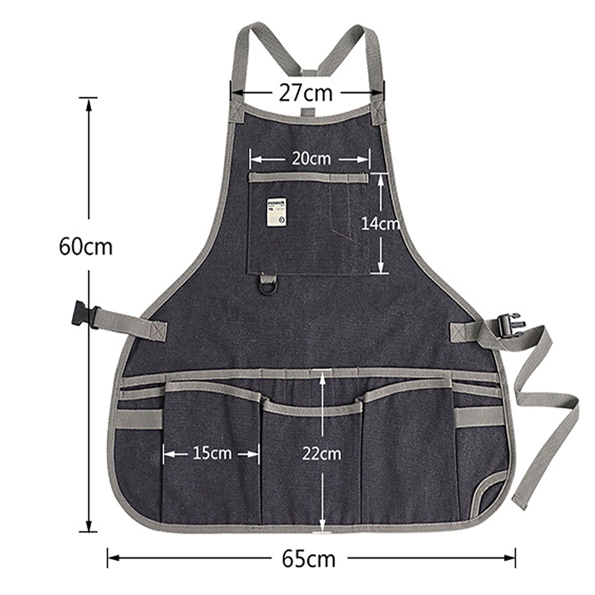 Alilang Unisex Canvas Utility Apron with Multiple Pockets Work Apron for Cleaning Cooking Gardening Household Tasks