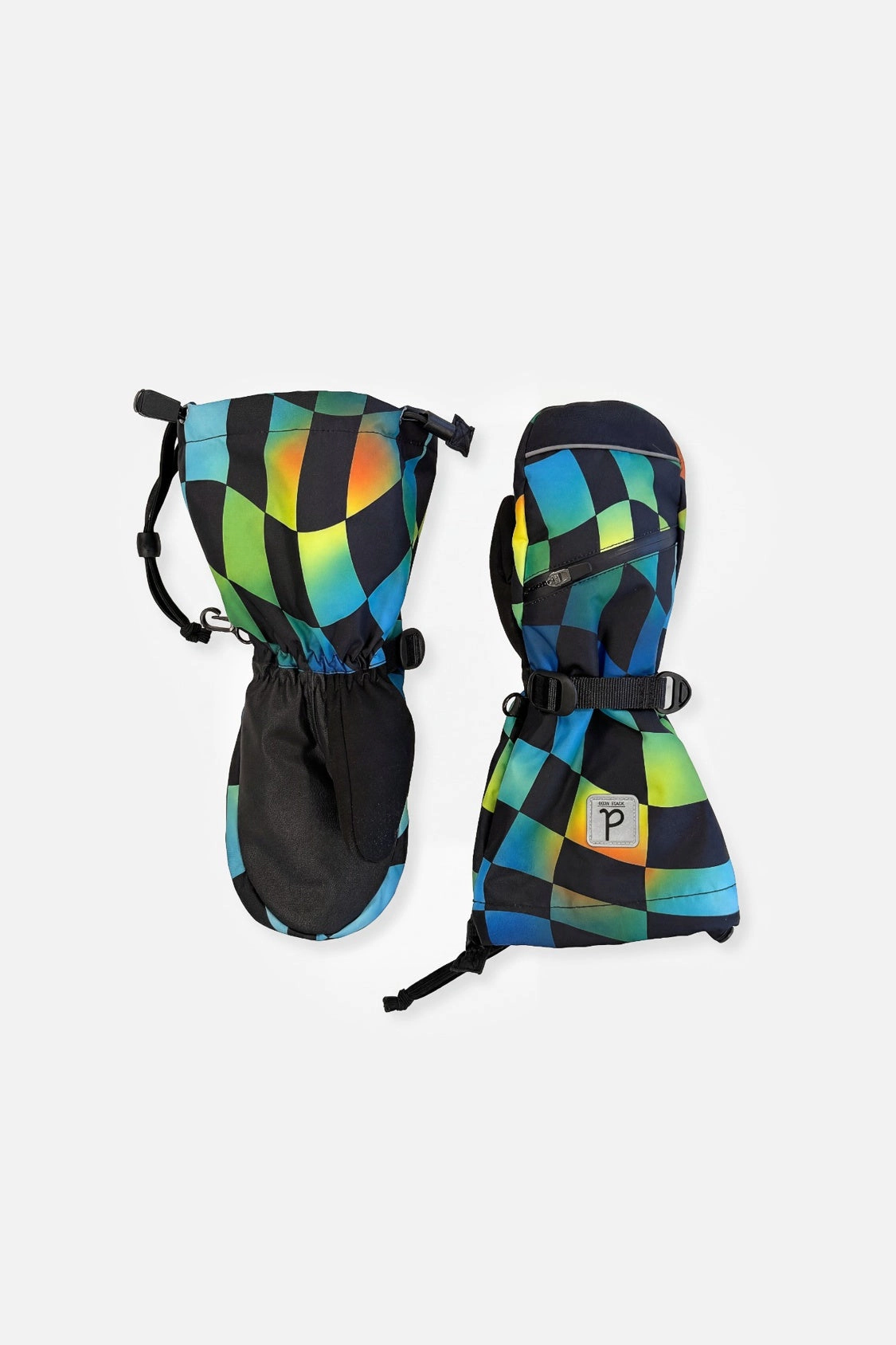 Deux par Boys Teknik Checkered Print Cordura-Reinforced Winter Mittens
