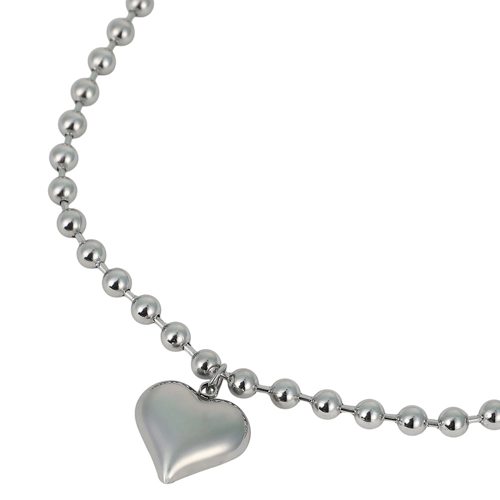 SOHI Women's The Puffer-Cuoer Pendant Necklace - Chrome Silver