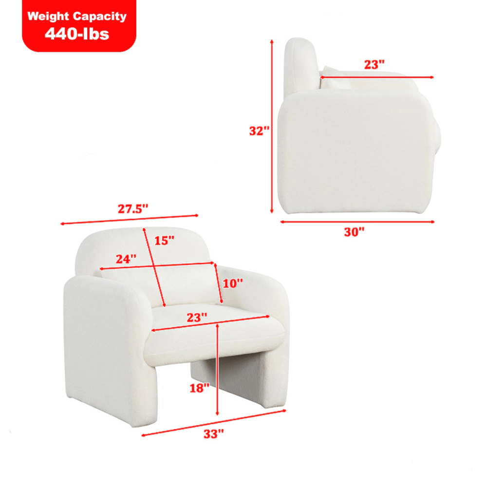 Hivvago Contemporary Armchair with Lumbar Pillow for Bedroom and Living Room Comfort