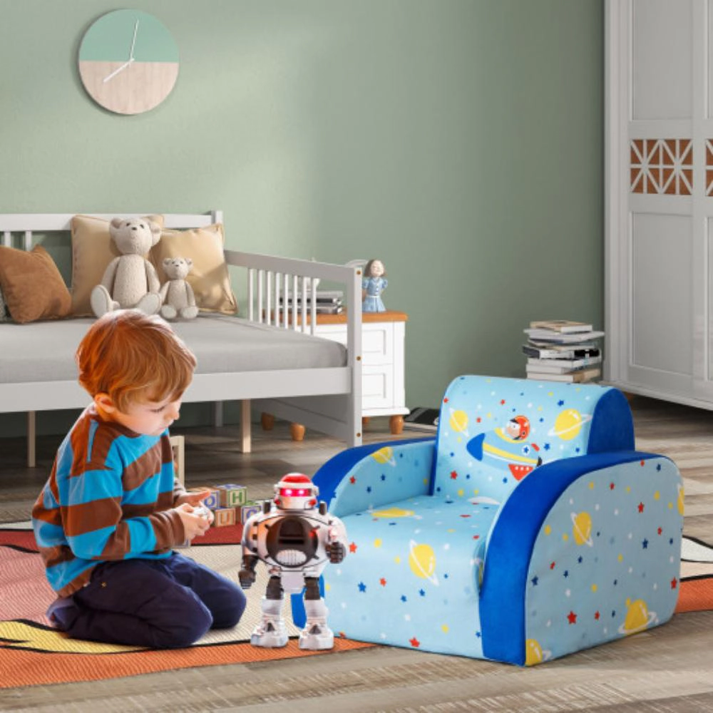 Hivvago 3 In 1 Convertible Flip Open Kids Sofa For Nap Play Sleep