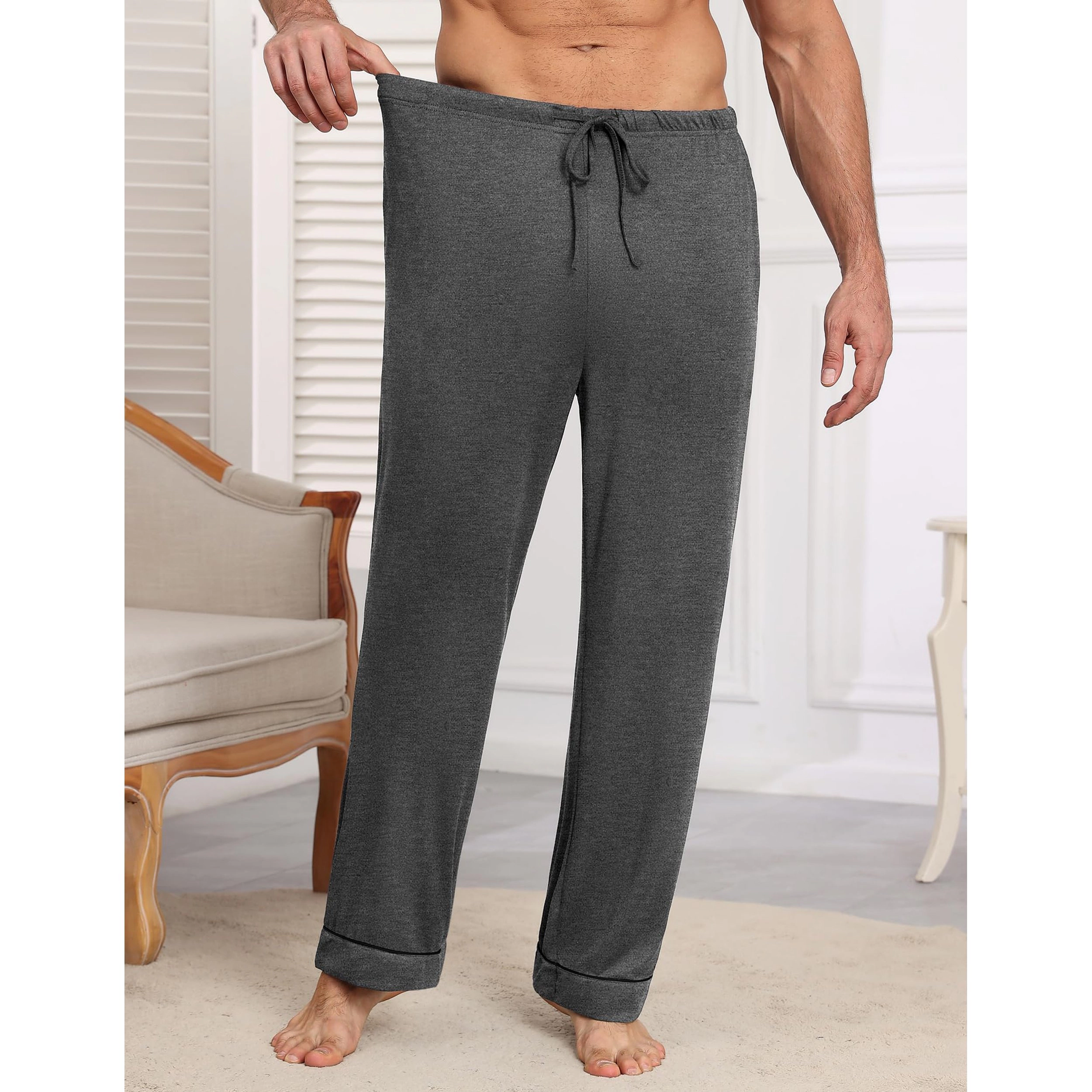 Ekouaer Mens Pajama Pants Pajamas Bottoms Sleep Lounge Long Pant with Drawstring & Pockets