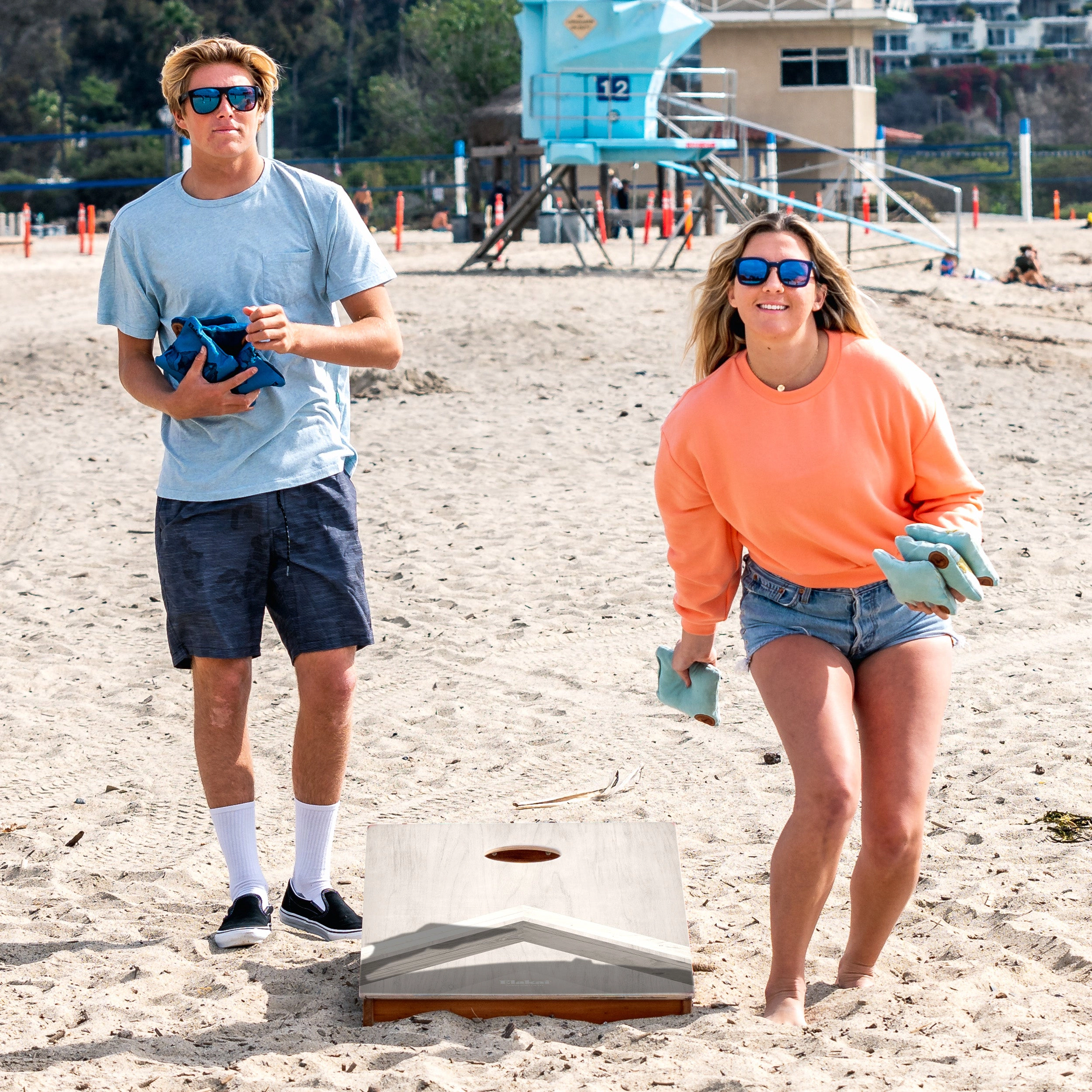 Elakai Silver Chevron Mahogany Pathfinder Cornhole Boards