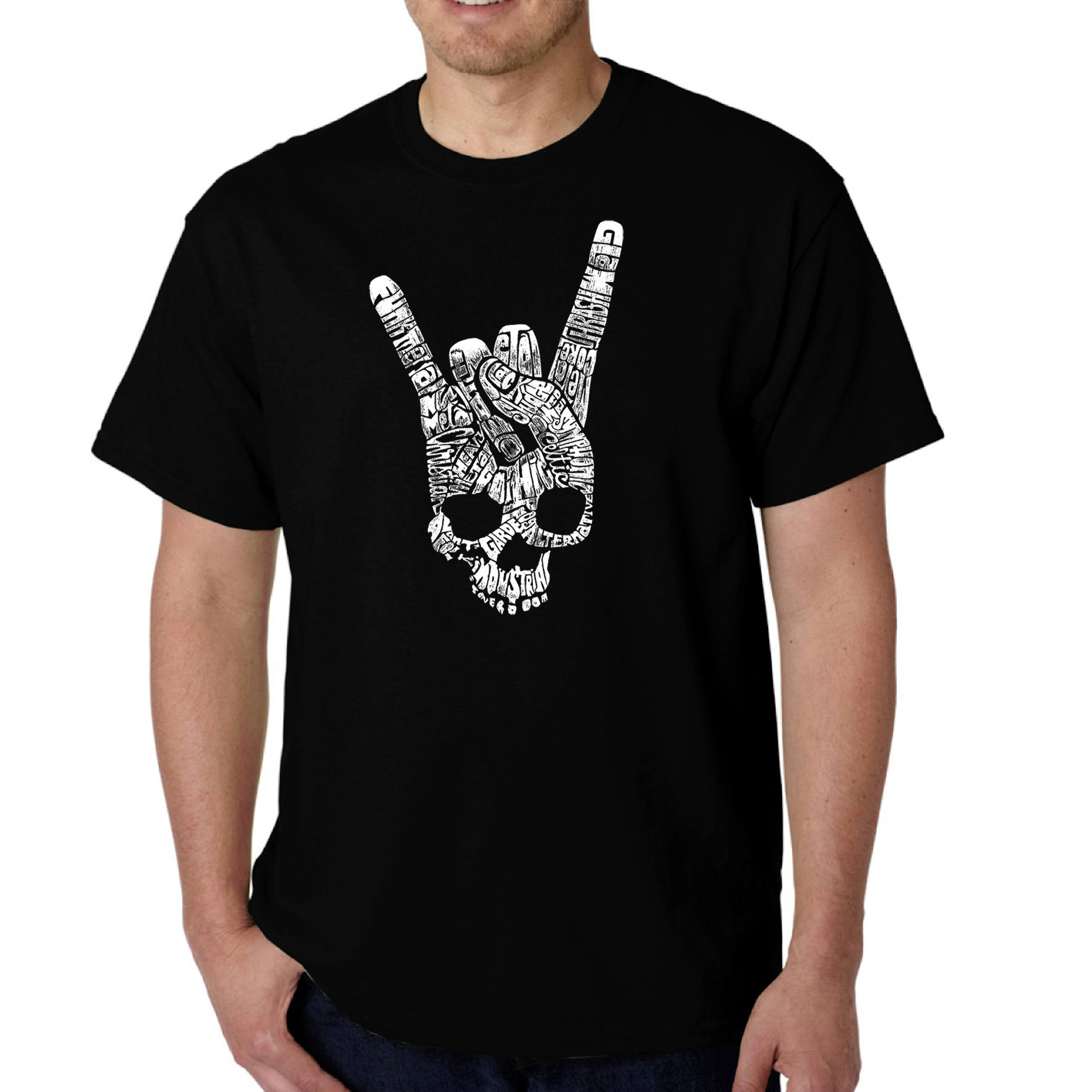 LA Pop Art Men's Heavy Metal Word T-Shirt - Regular Fit