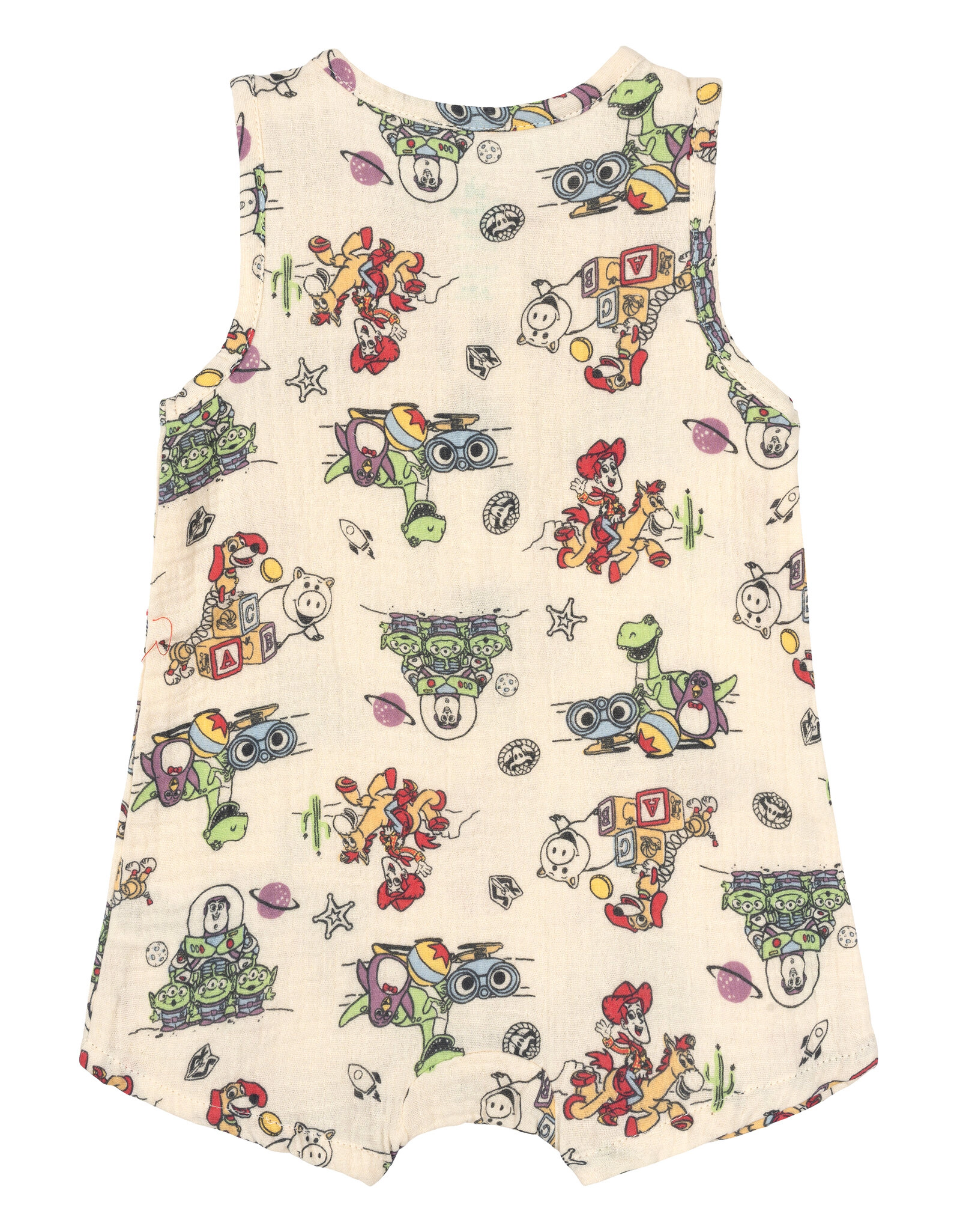 Disney Baby Boys' Cotton Gauze Sleeveless Shorty Romper