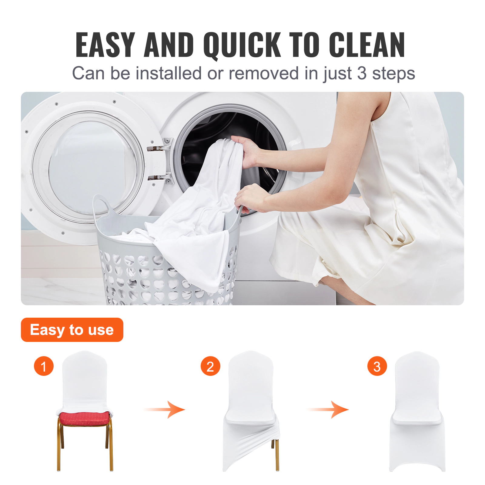 HONGGE Stretch Spandex Folding Chair Covers, Universal Fitted Chair Cover, Removable Washable Protective Slipcovers