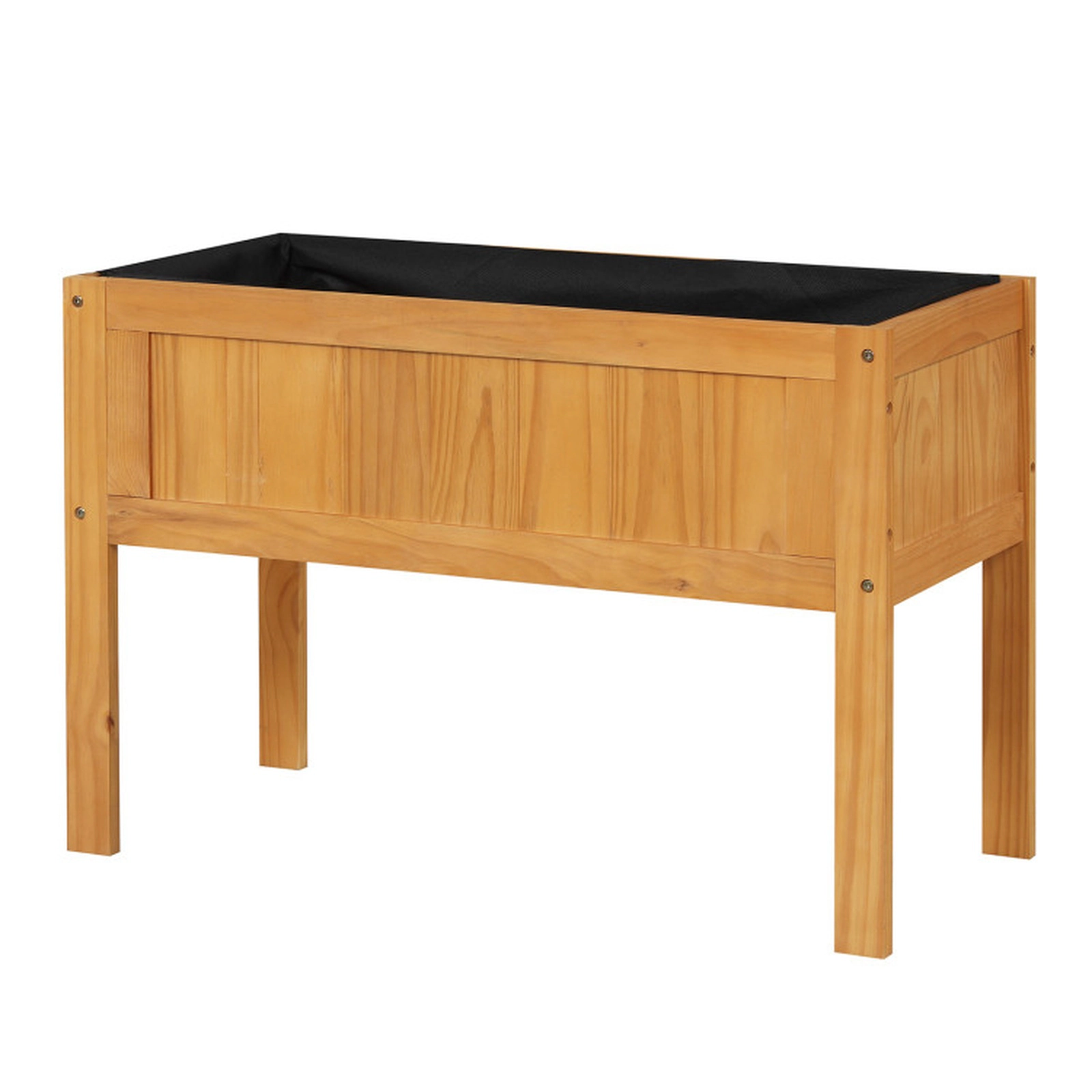 SUGIFT Wood Raised Garden Bed Elevated Planter Box 130-lb Capacity with Bed Liner and Drainage Holes Orange