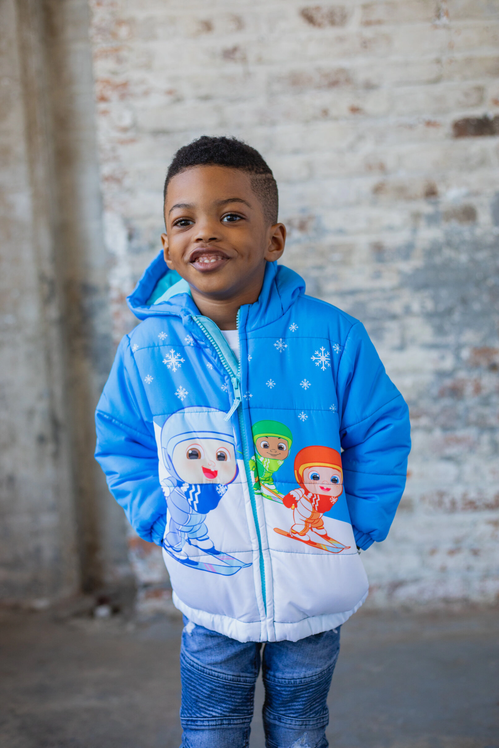 Cocomelon Boys' Hooded Puffer Jacket