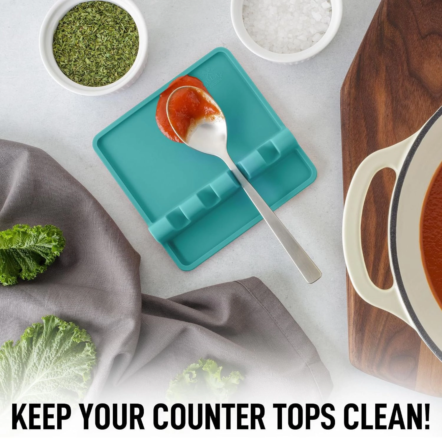 Zulay Kitchen Silicone Utensil Rest with Drip Pad for Multiple Utensils - Heat-Resistant & Spoon Holder Stove Top