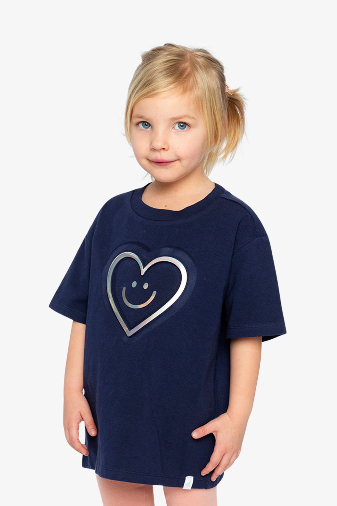 Deux par Girls Holographic Heart Jersey T-Shirt