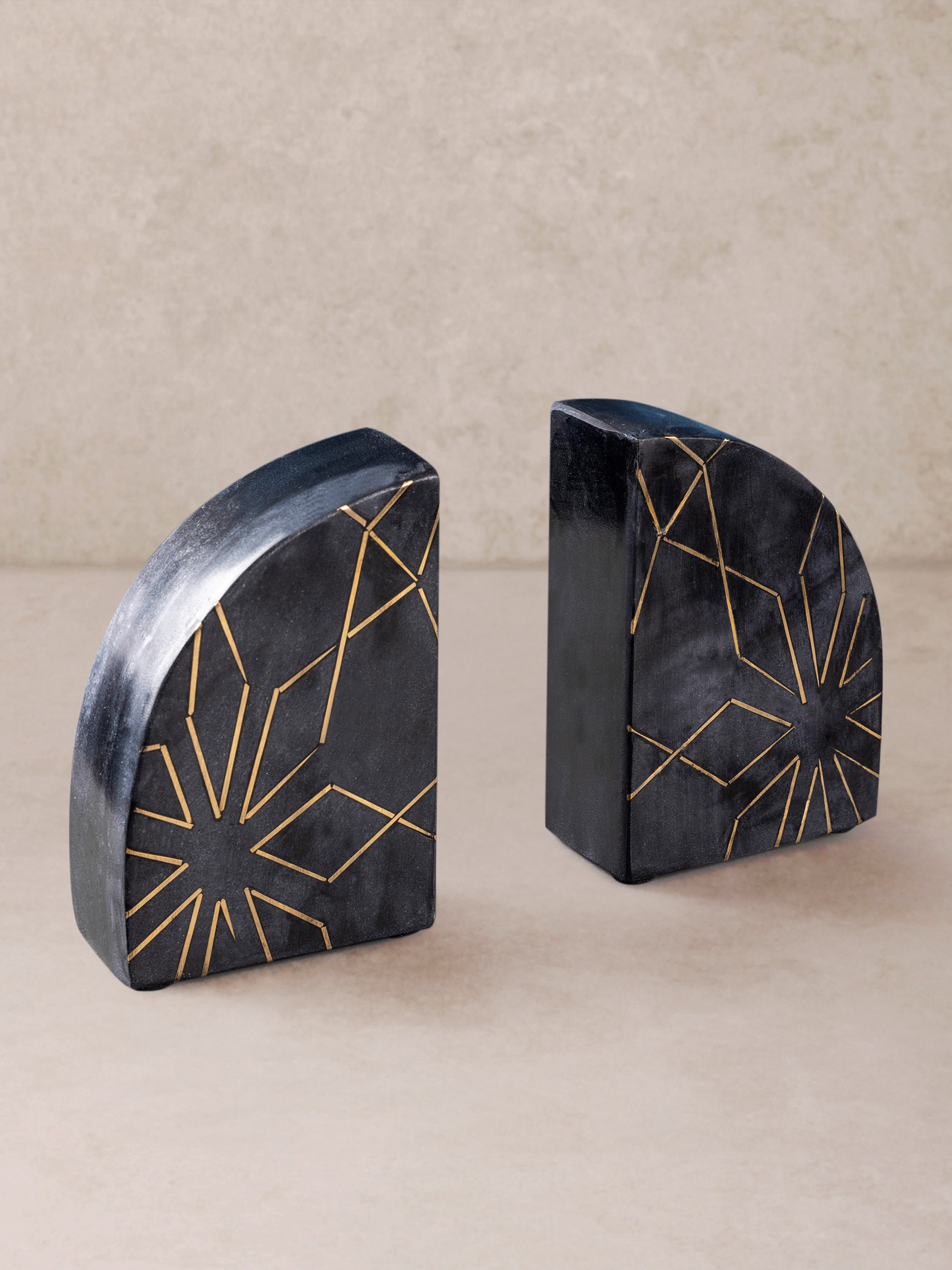 GAURI KOHLI Enchant Black Marble Bookends