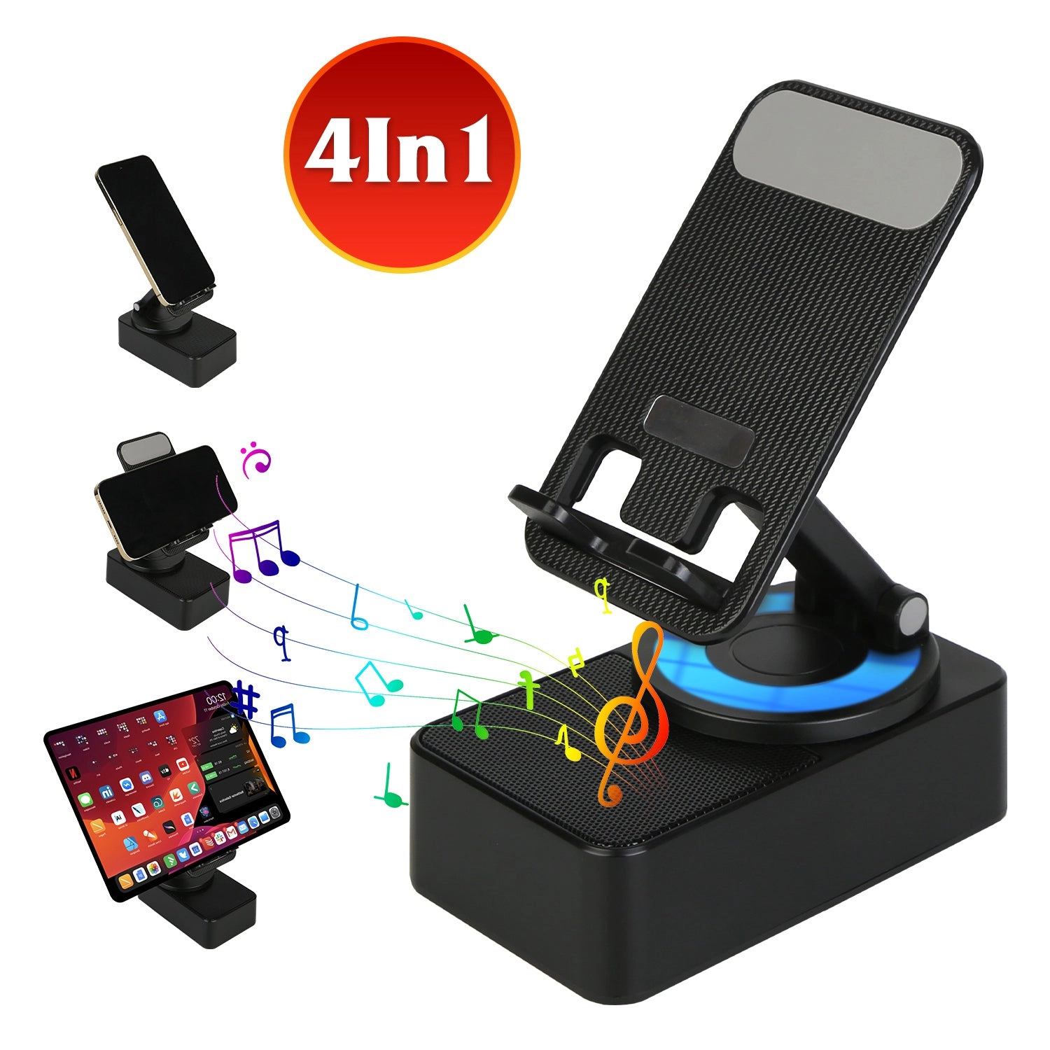GBruno 4-in-1 Foldable Wireless Speaker Phone Stand