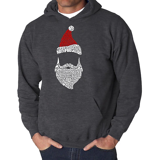 LA Pop Art Santa Claus - Men's Word Art Hooded Sweatshirt