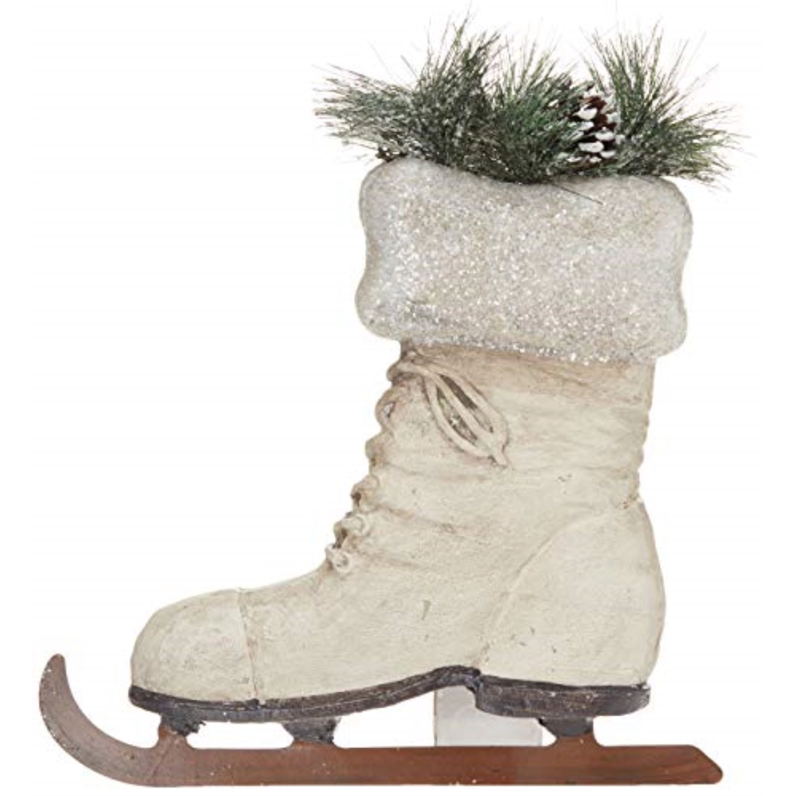K&K Interiors White Ice Skate Christmas Arrow Replacement Sign 13.5 inch - Arrow Sold Separately