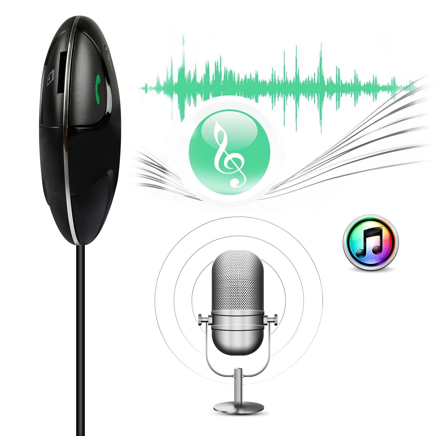 GBruno Wireless FM Transmitter Car Kit With USB Charger