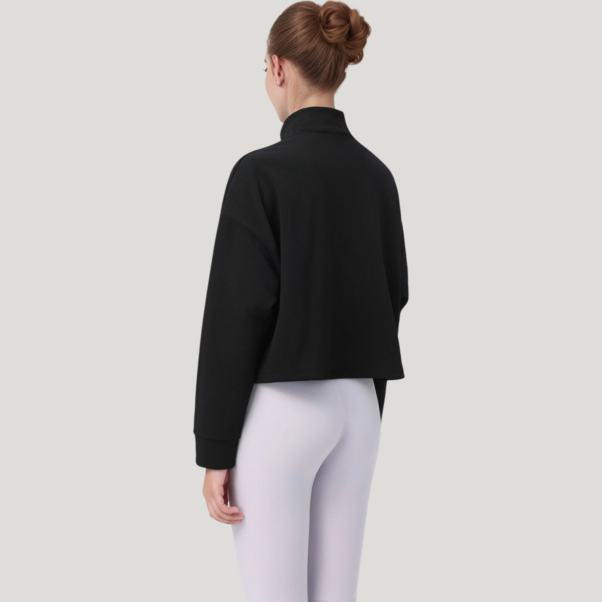 Anna-Kaci Women's Long Sleeve Half-Zip Pullover Top with Mock Neck and Kangaroo Pocket