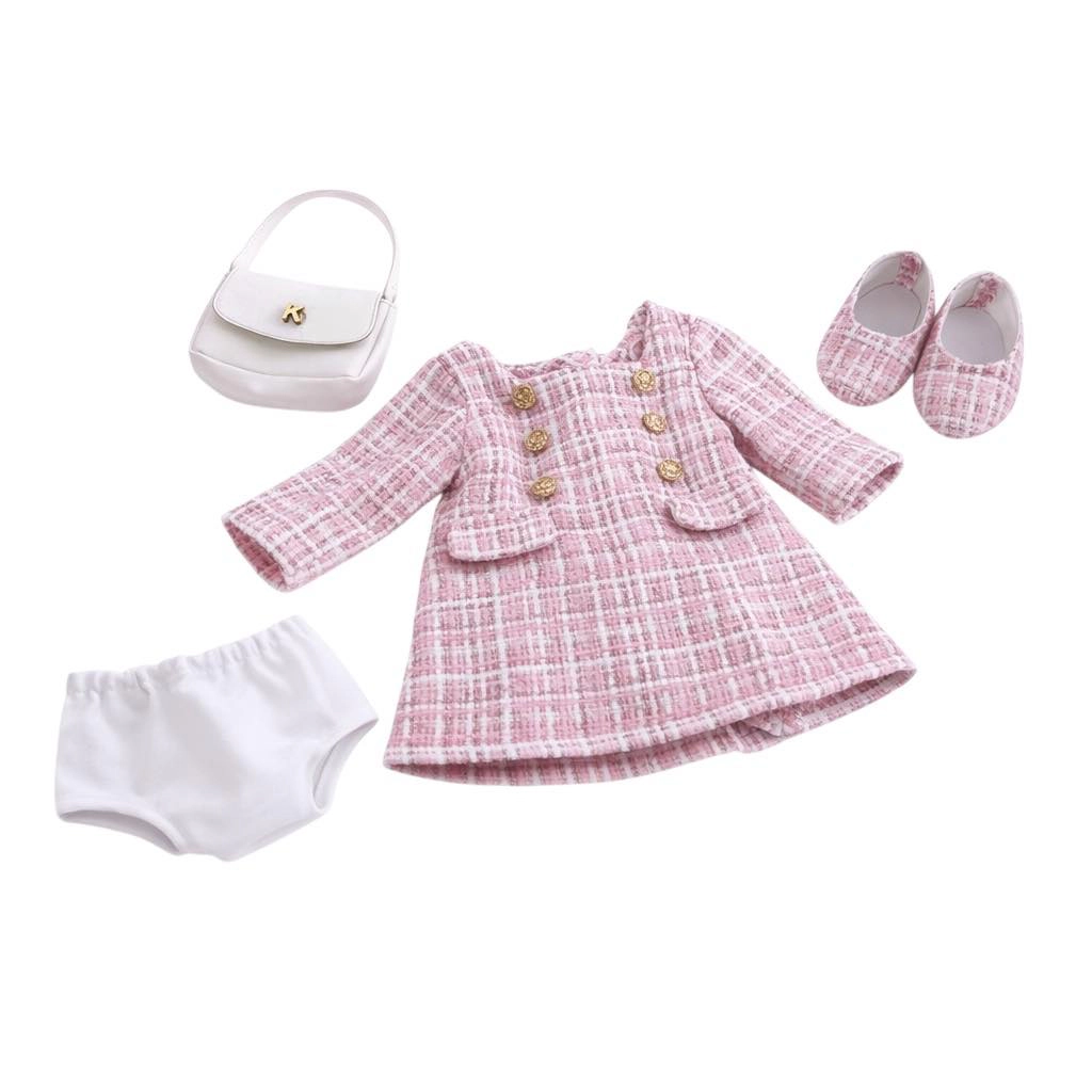 MBD® 18 Inch Doll Clothes- Tweed Dress with Shoes and Purse fits 18 Inch Kennedy and Friends Dolls