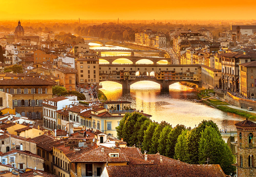 CASTORLAND 1000 Piece Jigsaw Puzzle, Bridges of Florence, Arno, Tuscany, puzzle of Italy, C-104826-2