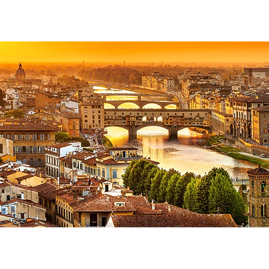 CASTORLAND 1000 Piece Jigsaw Puzzle, Bridges of Florence, Arno, Tuscany, puzzle of Italy, C-104826-2