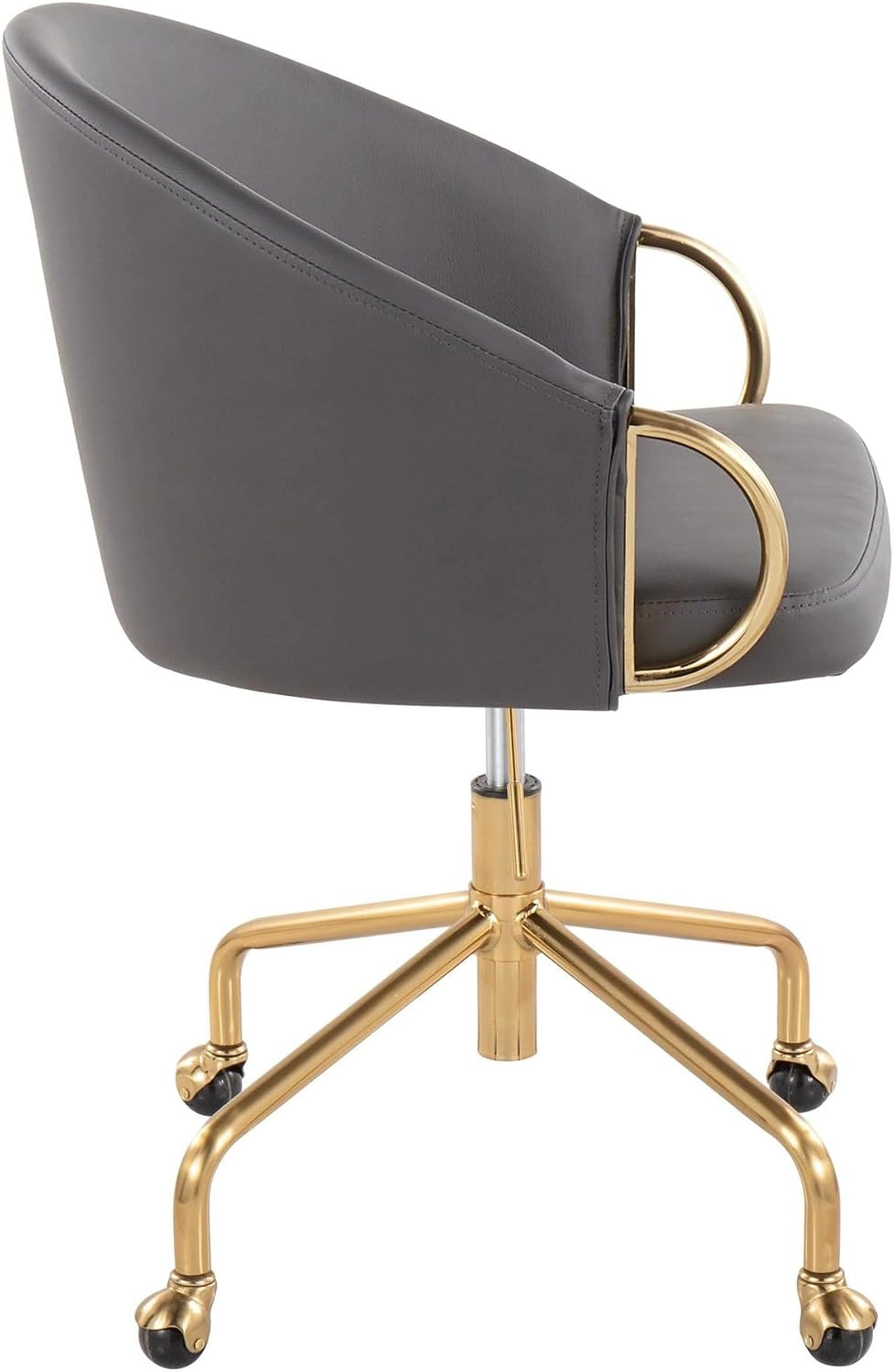 Platinum-Level Office Chairs Claire Luxurious Task Chair, Adjustable Height, Gray