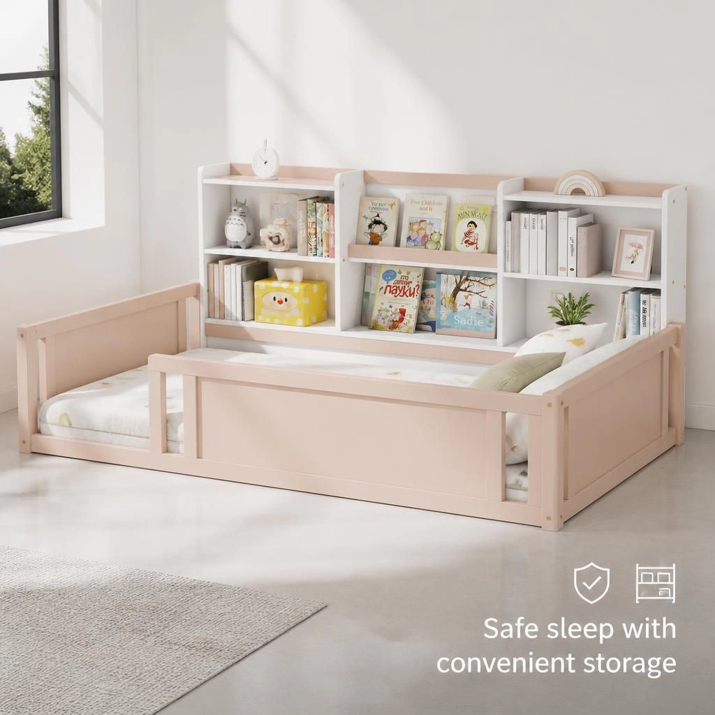 GOODSILO Twin Wooden Platform Bed Frame