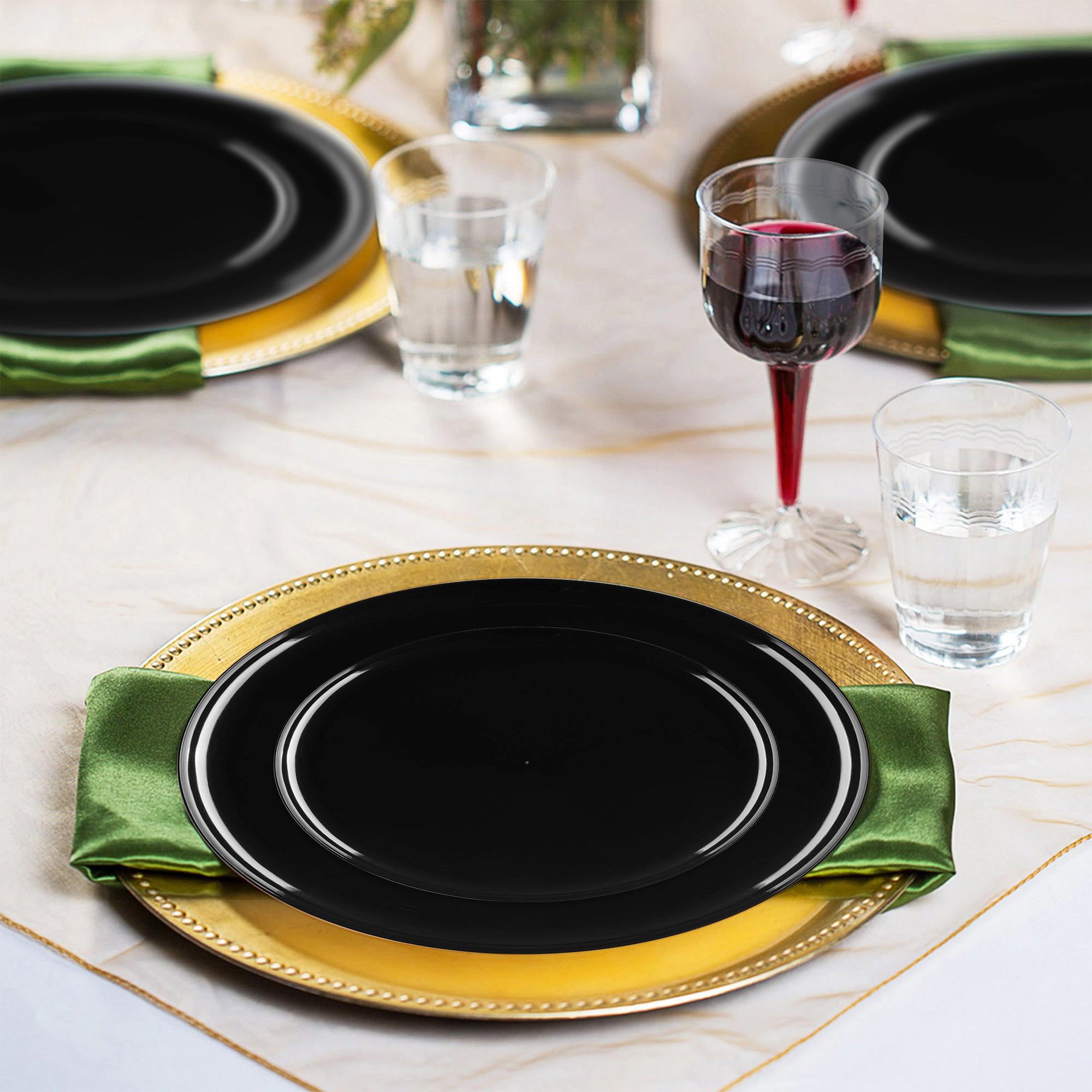 Smarty Had A Party Black Flat Round Disposable Plastic Wedding Value Set
